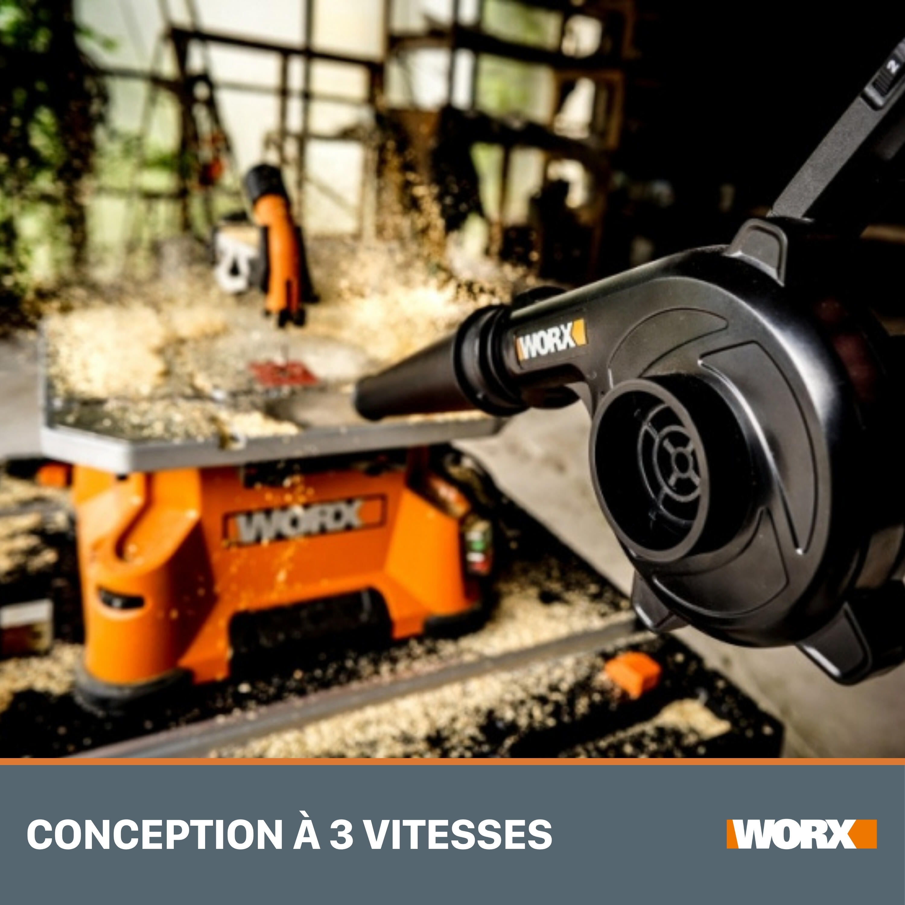 Souffleur d'atelier 20V 257km/h WORX - WX094.9 (sans batterie ni chargeur) - 3