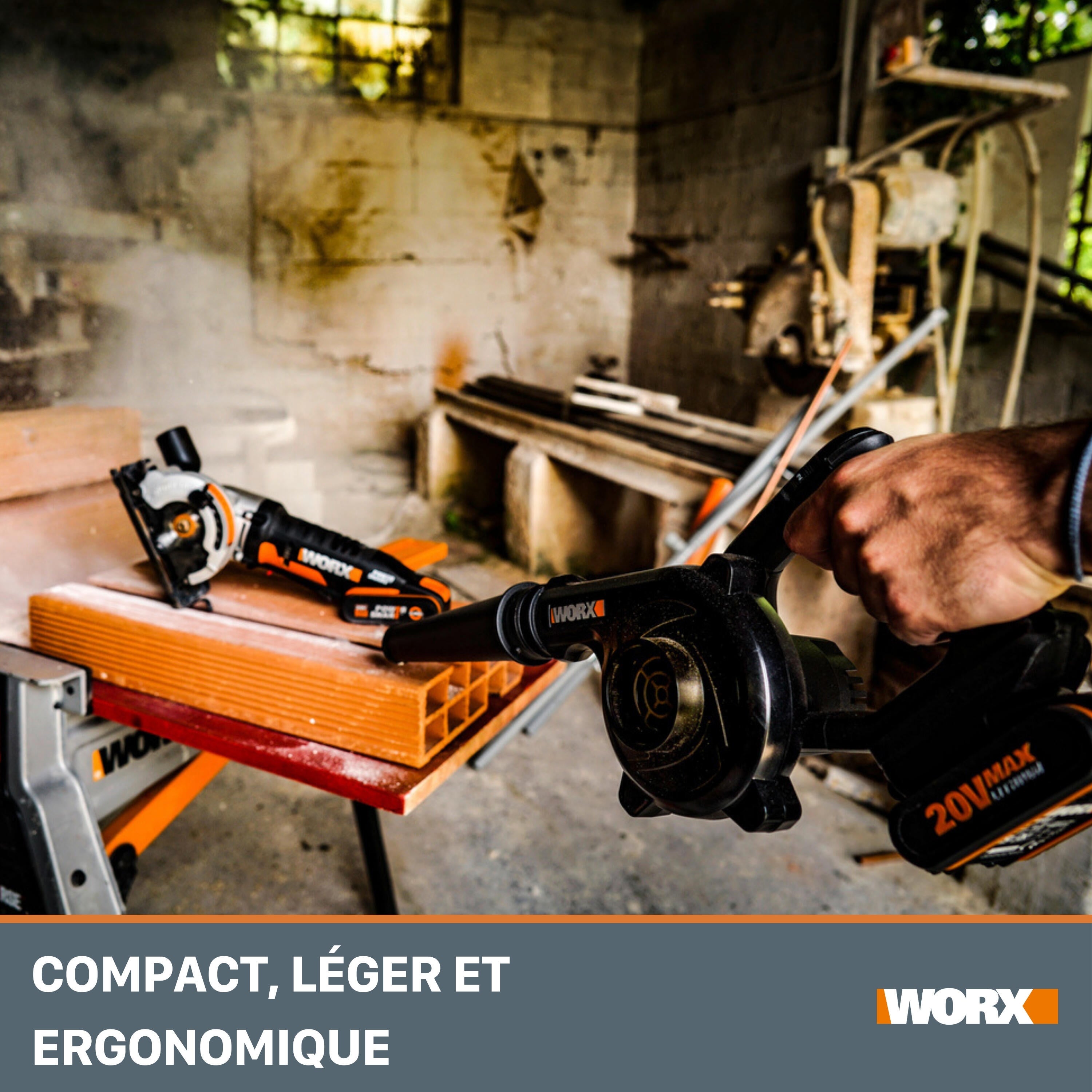 Souffleur d'atelier 20V 257km/h WORX - WX094.9 (sans batterie ni chargeur) - 6