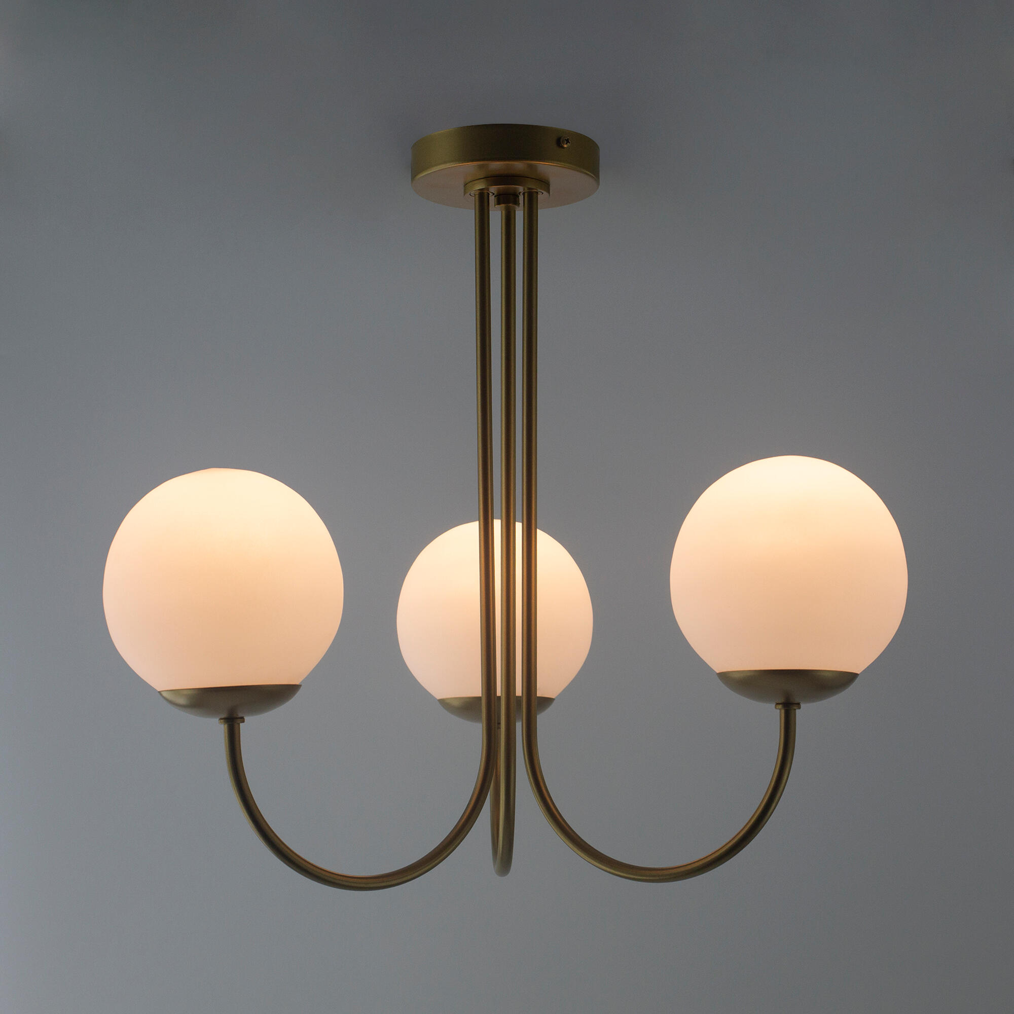 Lámpara de techo colgante de cristal dorada 45 cm Cintia XTRELAMP 3 luces E14. Altura máxima 46 cm - 10