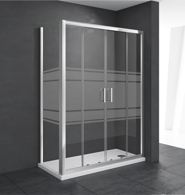 MAMPARA DE DUCHA LATERAL FIJO LEXIE 90CM CROMO