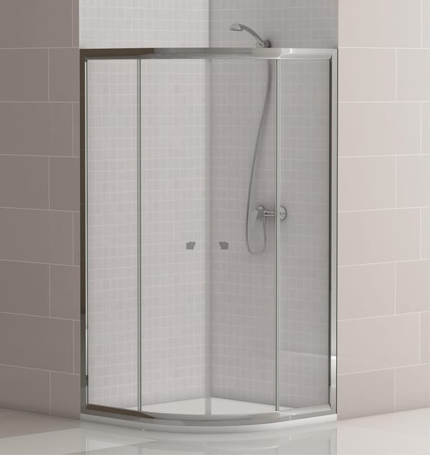 MAMPARA DE DUCHA CURVA CATANIA PRO 90X90CM CROMO - 1
