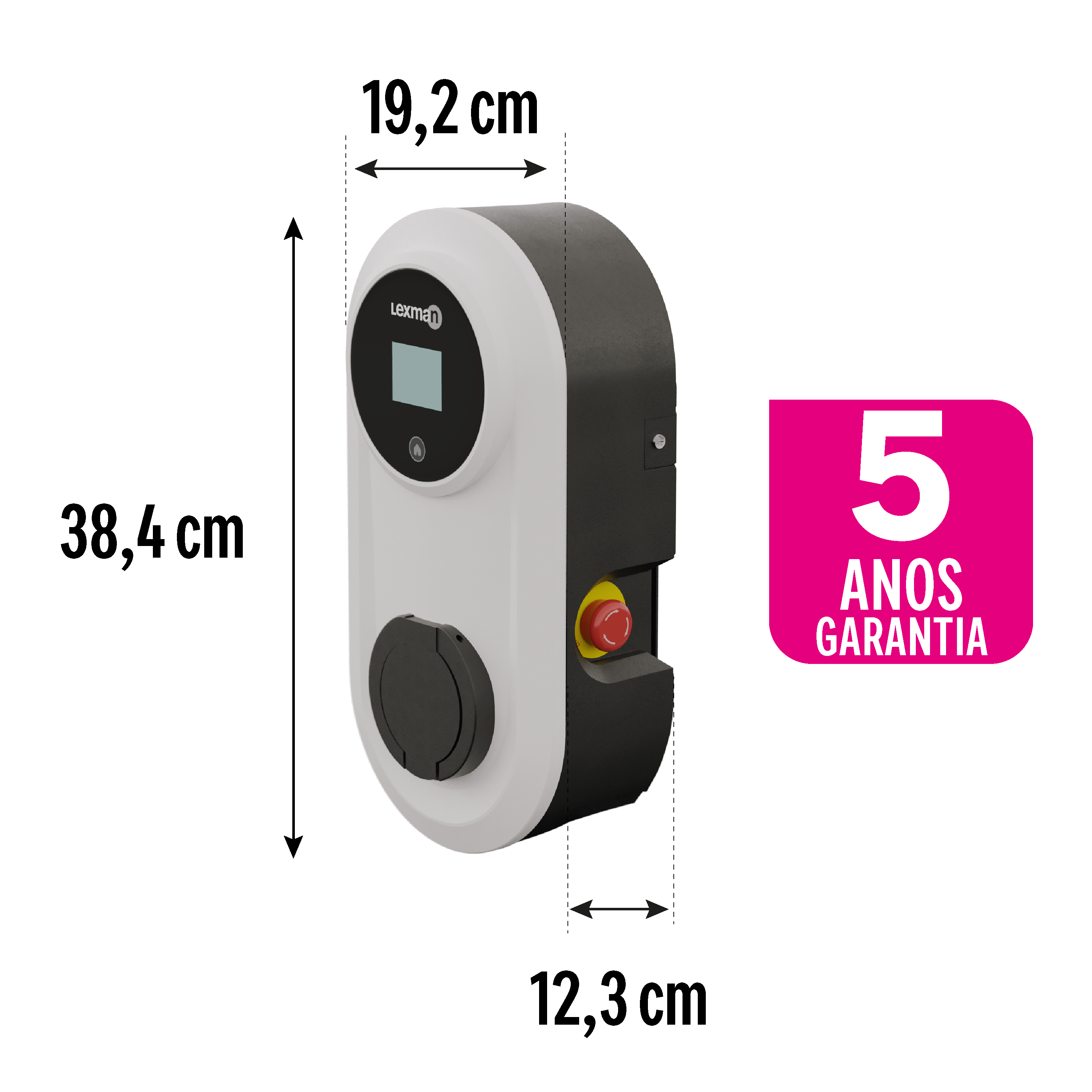 Carregador para carro Elétrico Lexman - 3,7 kW - Tipo 2 - 8
