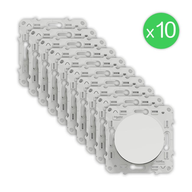 Interrupteur va & vient ou poussoir ODACE lot de 10 - SCHNEIDER