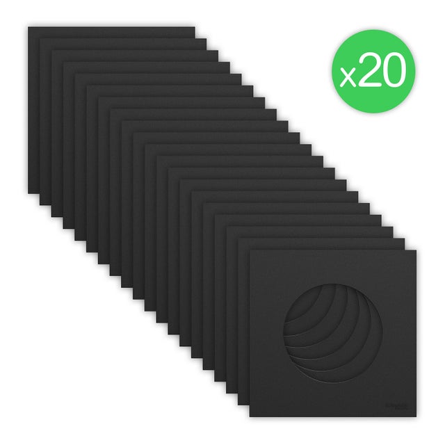 Lot de 20 plaques simple Odace, SCHNEIDER ELECTRIC, noir