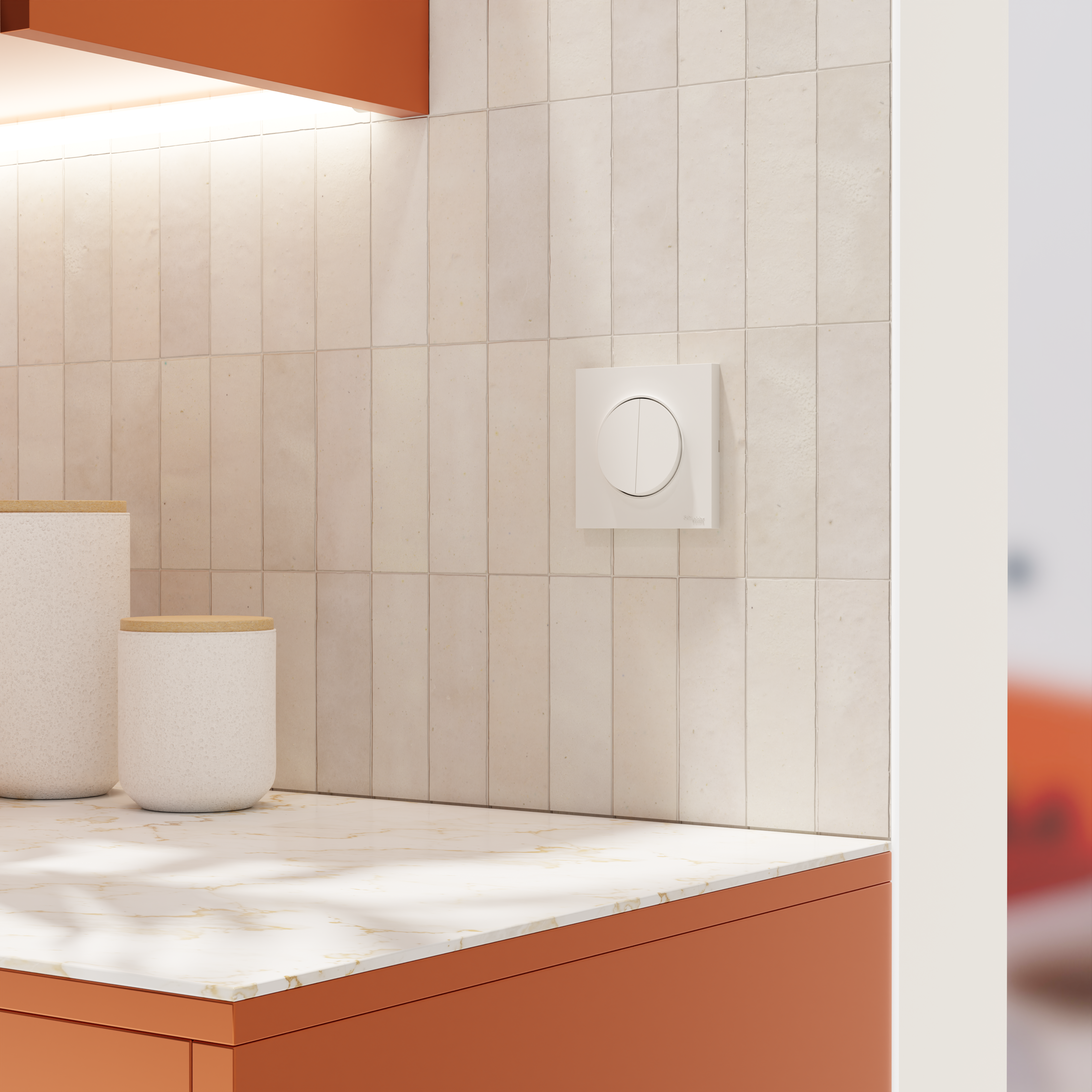 Double interrupteur va-et-vient ou poussoir Odace, SCHNEIDER ELECTRIC, blanc - 3