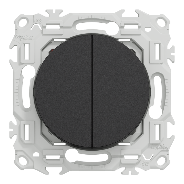 Double interrupteur va-et-vient ou poussoir Odace, SCHNEIDER ELECTRIC, noir