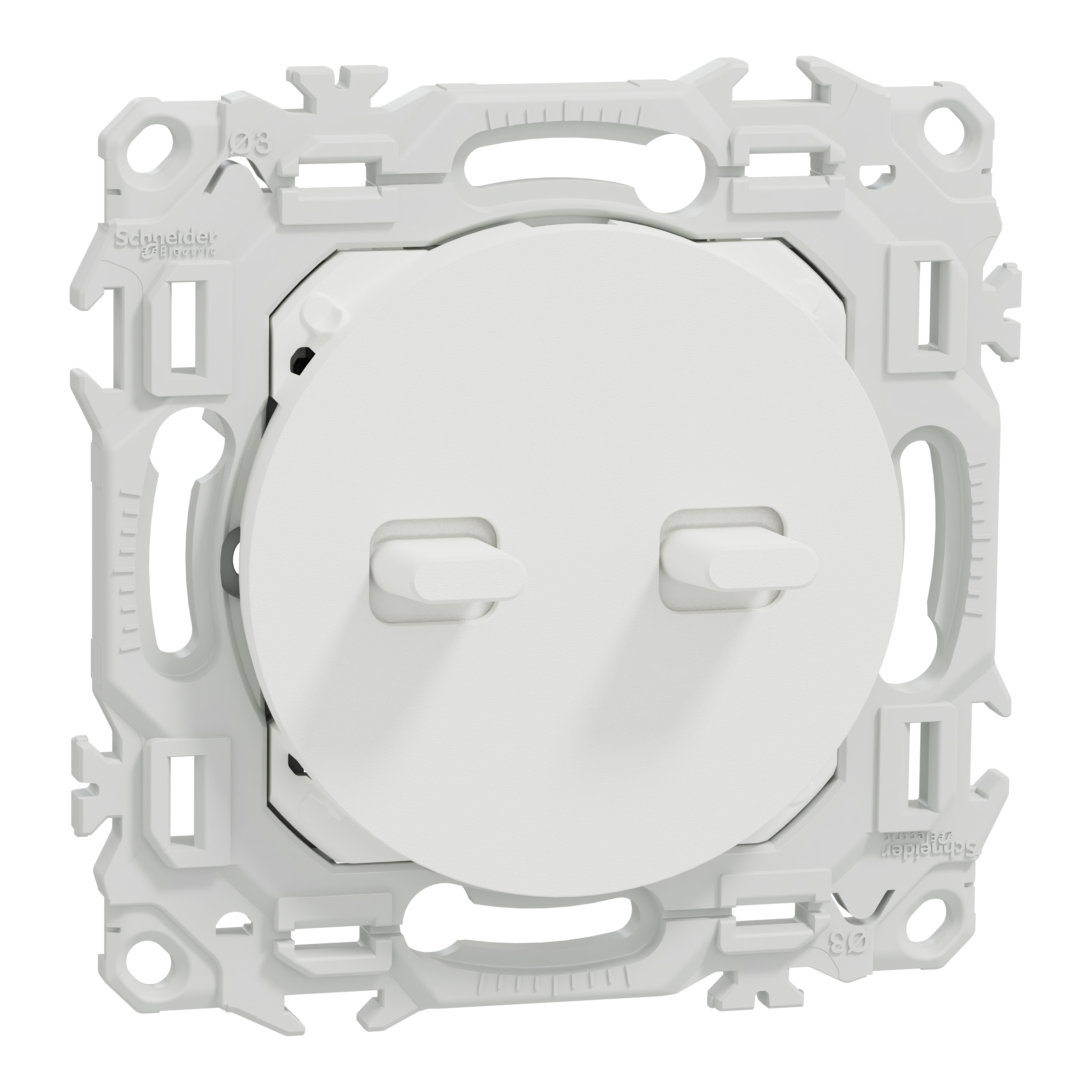 Double interrupteur va-et-vient/pouss. à levier Odace, SCHNEIDER ELECTRIC, blanc - 2