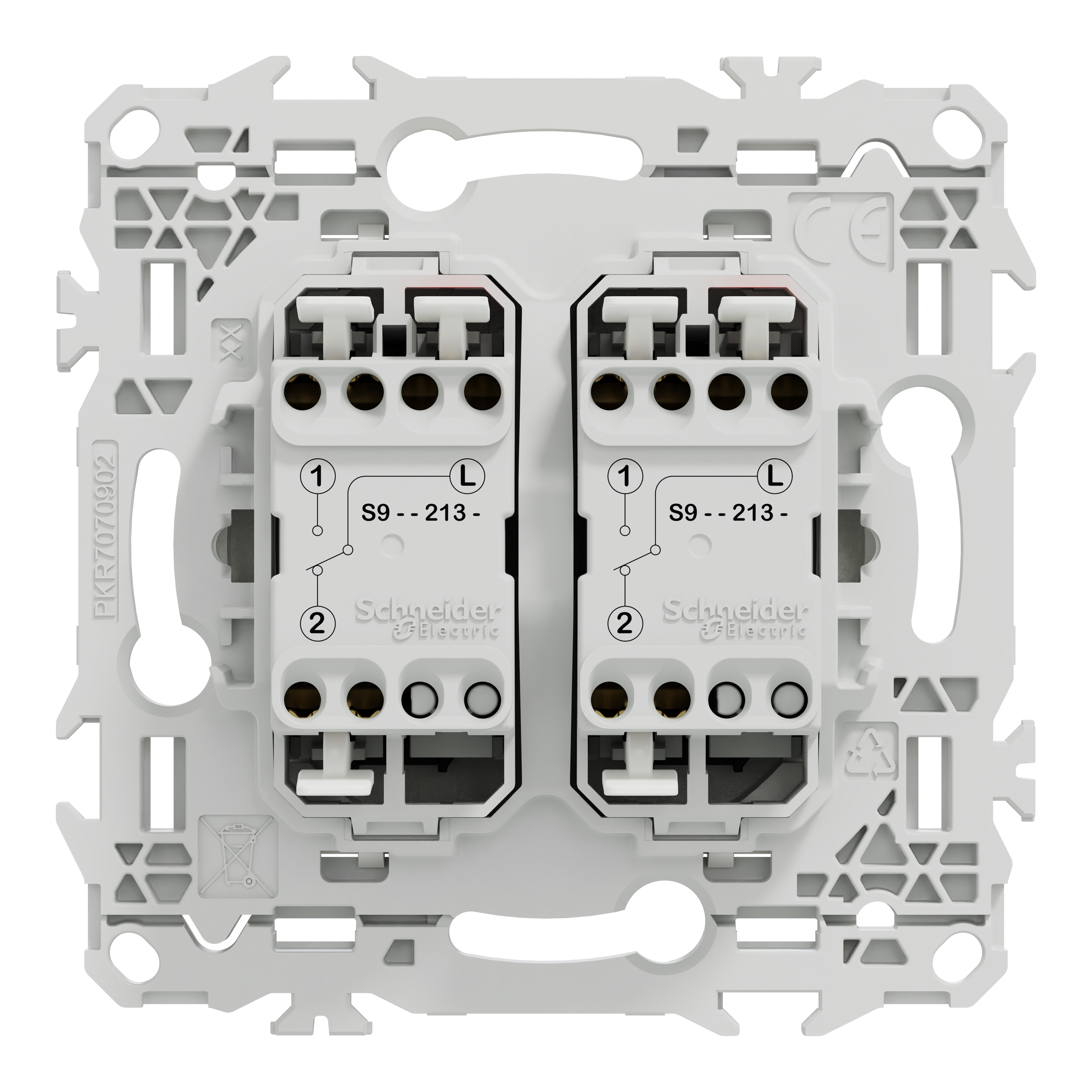 Double interrupteur va-et-vient/pouss. à levier Odace, SCHNEIDER ELECTRIC, blanc - 8