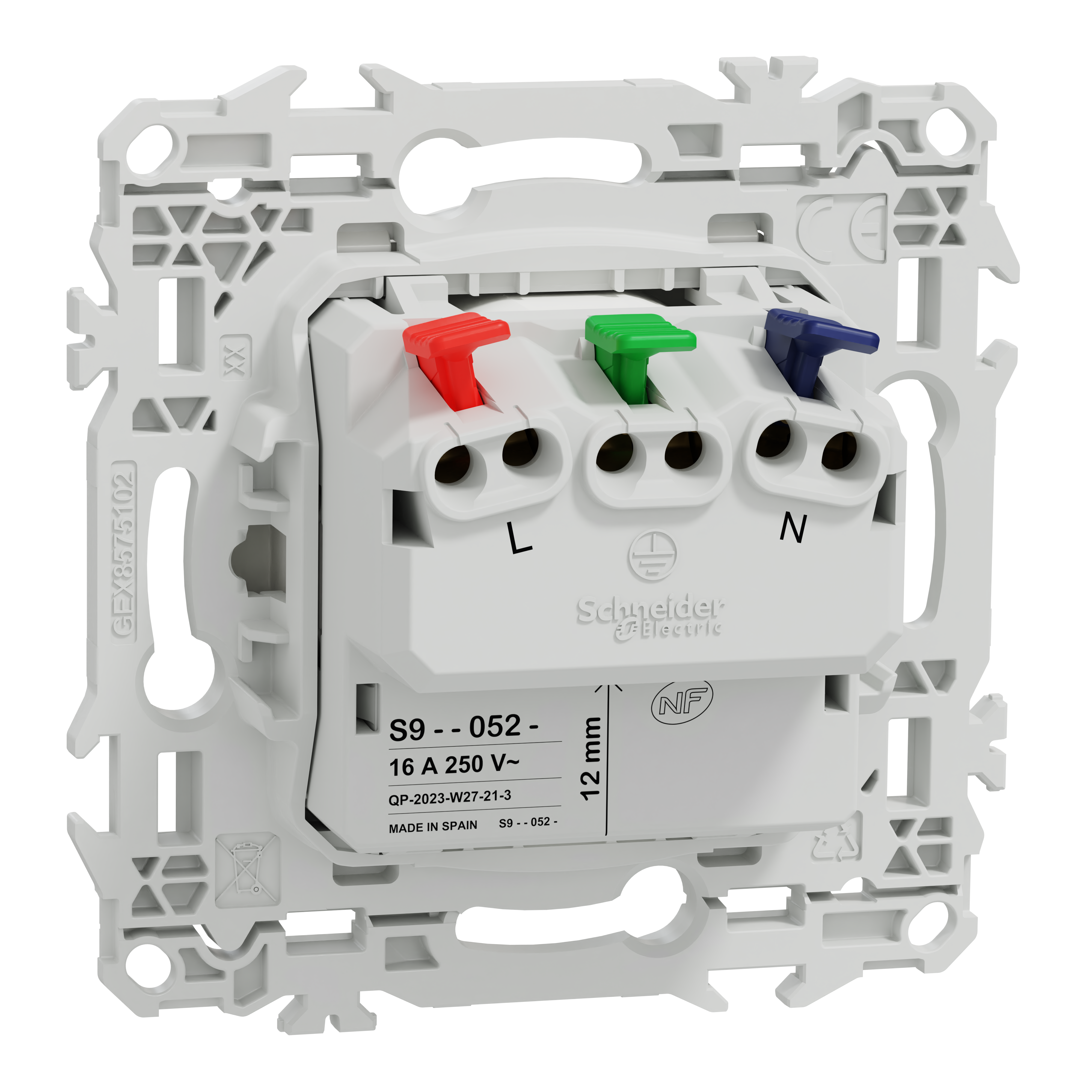 Prise affleurante avec terre Odace, SCHNEIDER ELECTRIC, blanc - 9