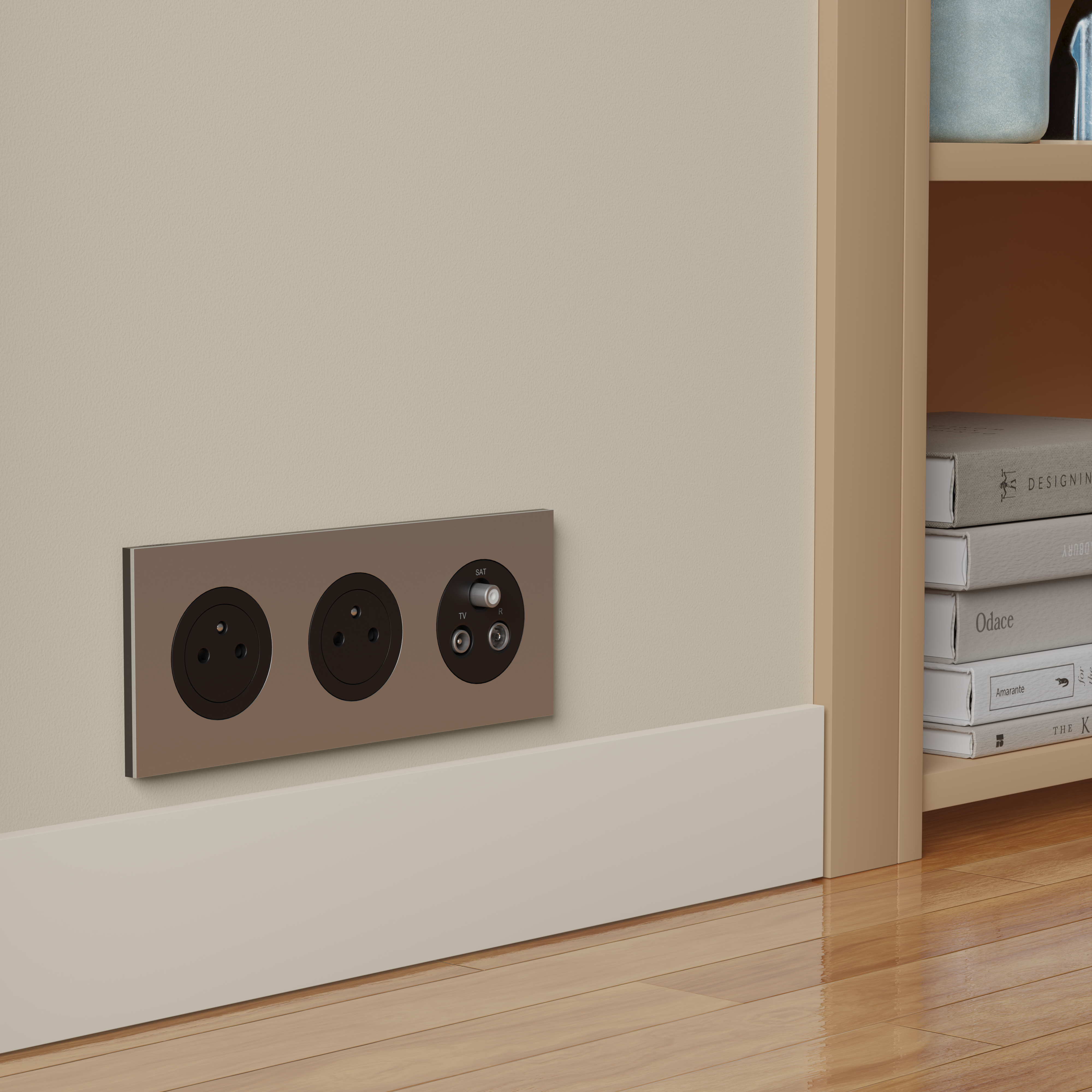 Prise affleurante avec terre Odace, SCHNEIDER ELECTRIC, noir - 8