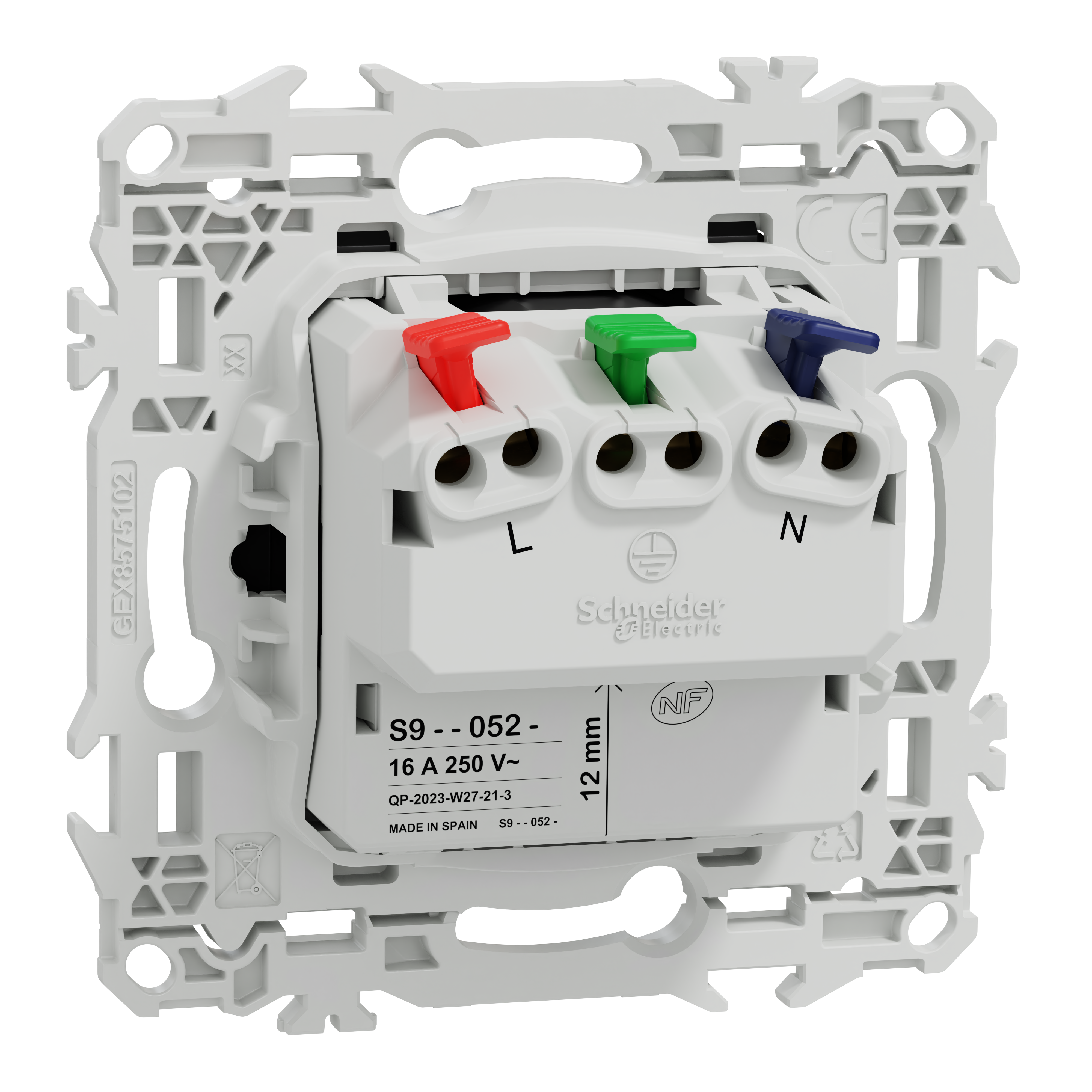 Prise affleurante avec terre Odace, SCHNEIDER ELECTRIC, noir - 11