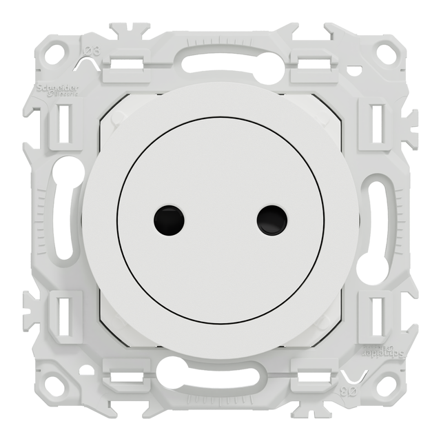 Prise affleurante sans terre Odace, SCHNEIDER ELECTRIC, blanc