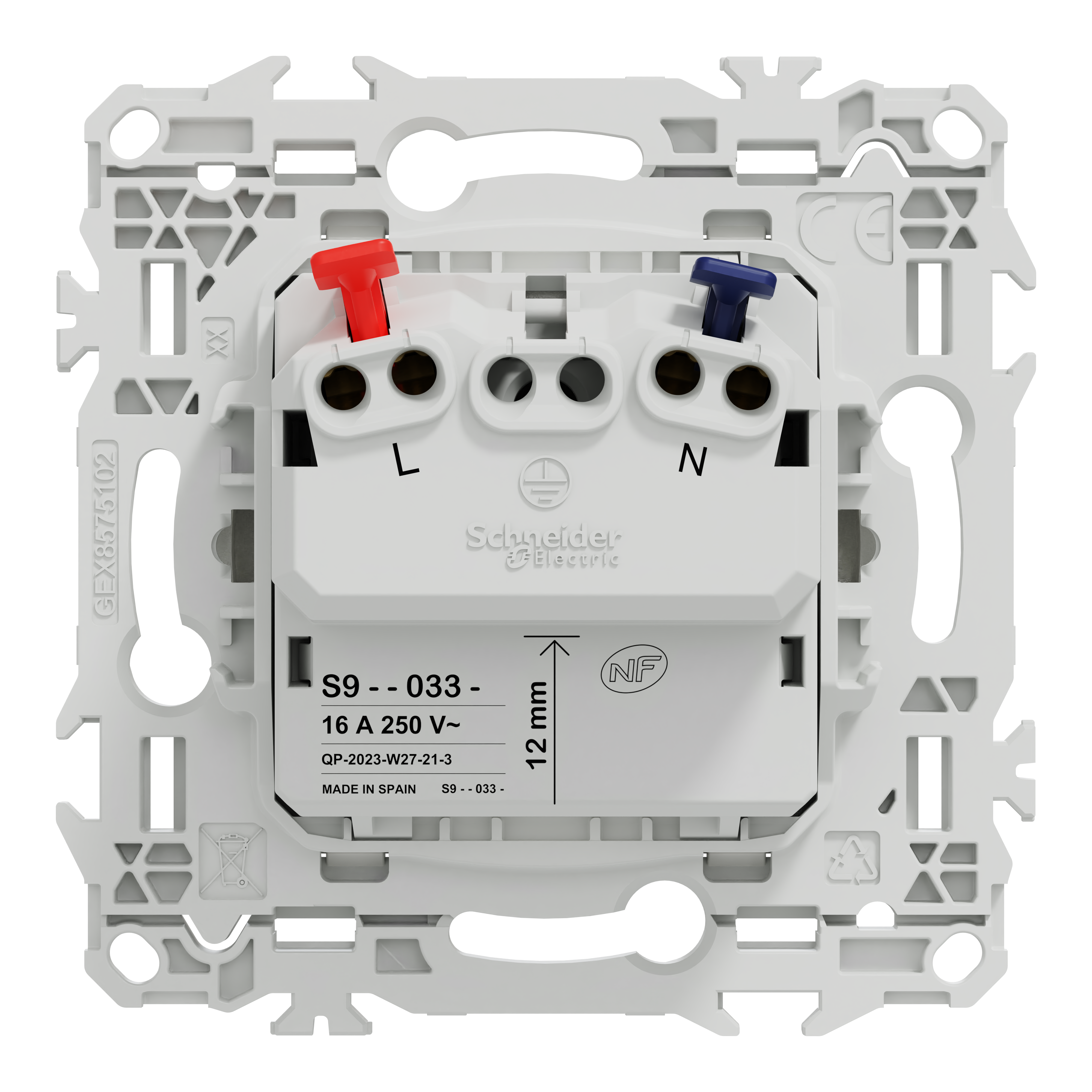 Prise de courant 2P encastrable ODACE  - SCHNEIDER ELECTRIC - 5