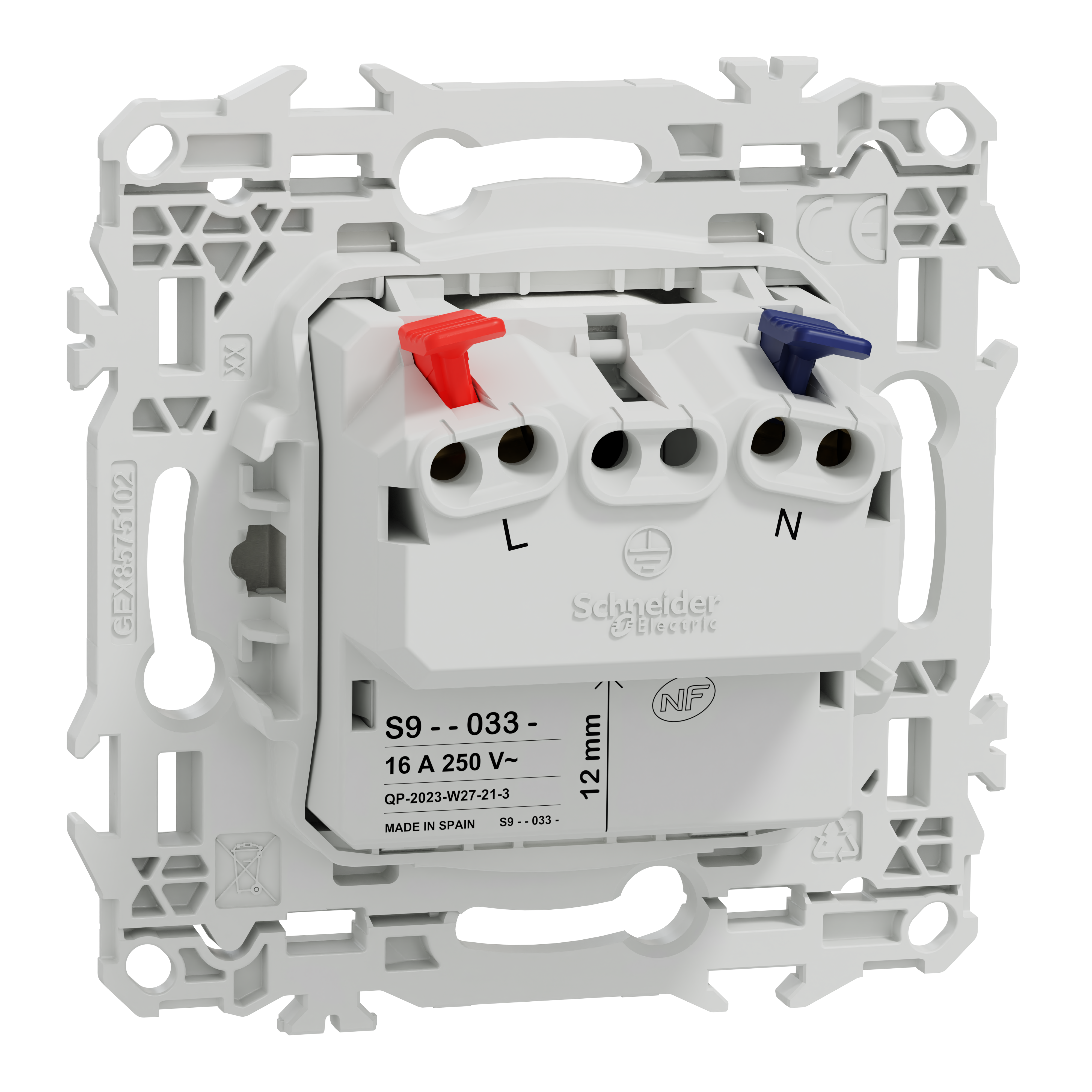 Prise de courant 2P encastrable ODACE  - SCHNEIDER ELECTRIC - 4