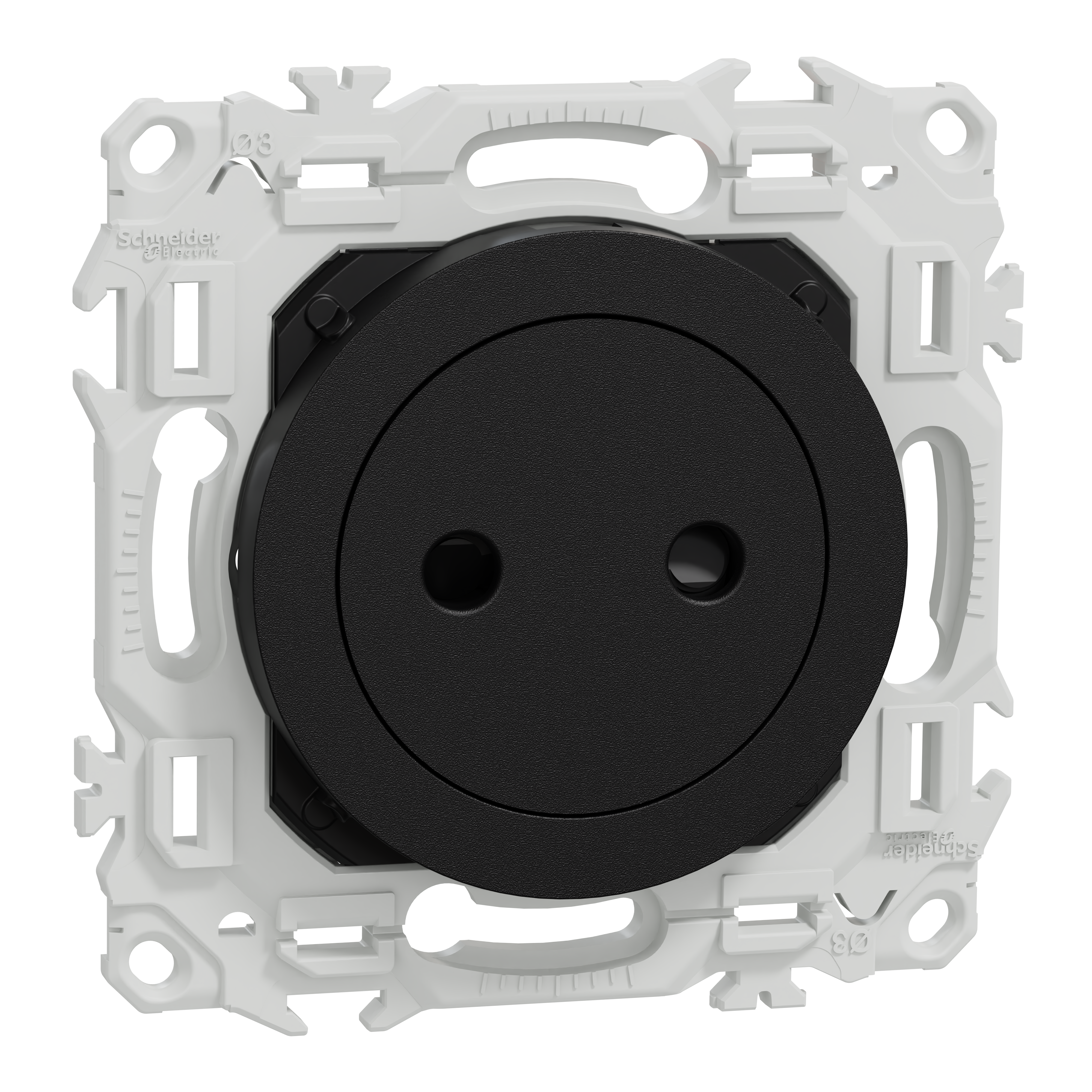 Prise affleurante sans terre Odace, SCHNEIDER ELECTRIC, noir - 2