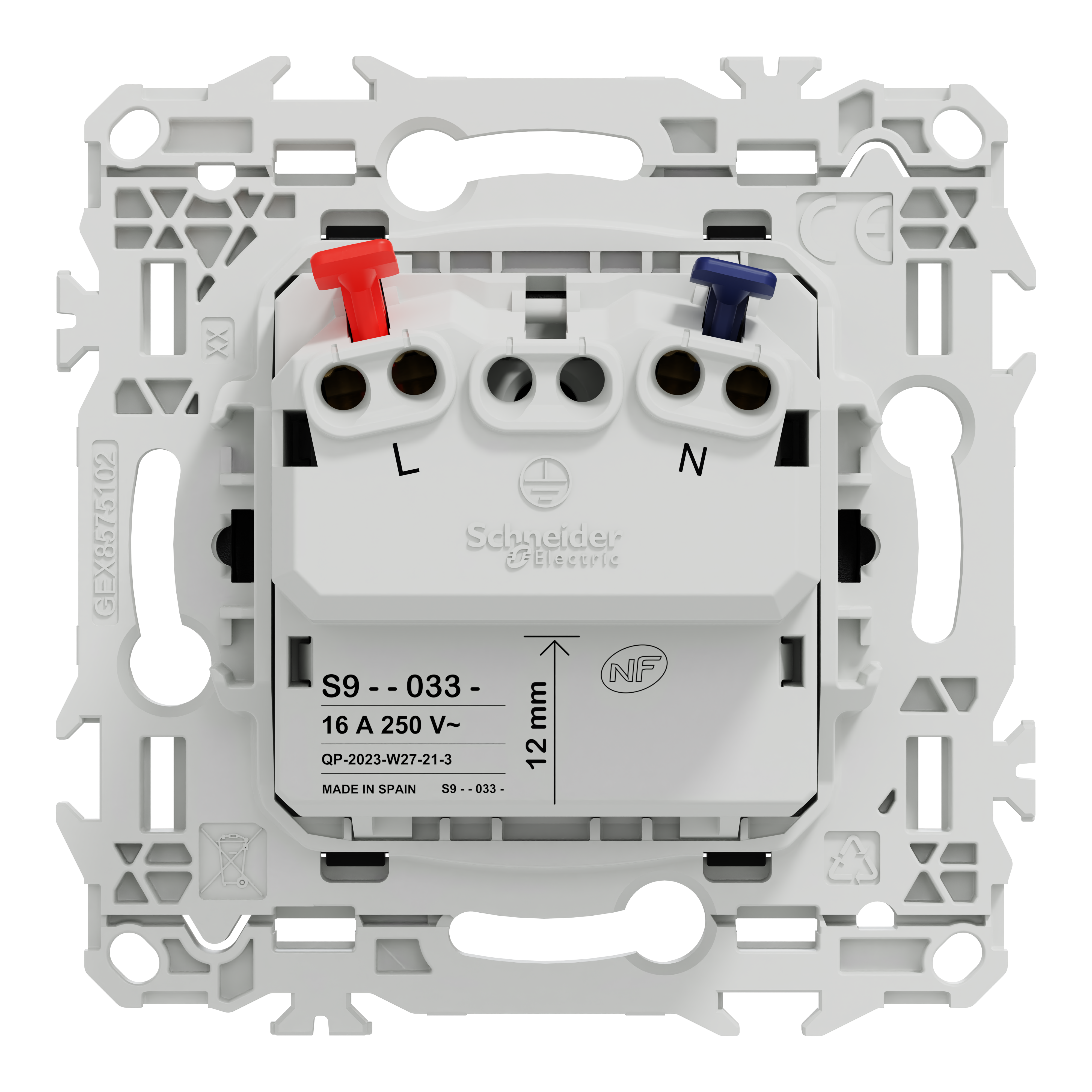 Prise de courant 2P encastrable ODACE - SCHNEIDER ELECTRIC - 5