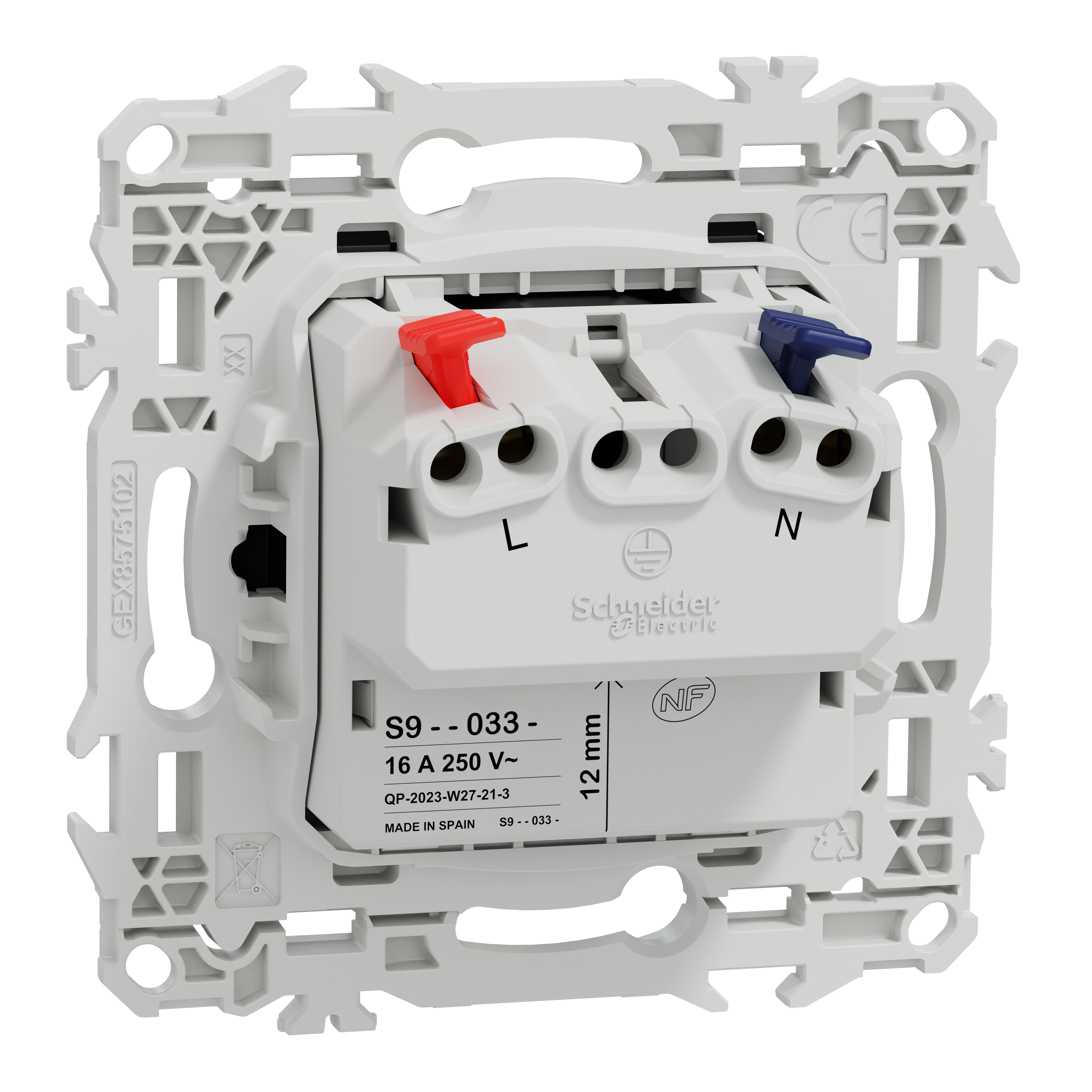 Prise de courant 2P encastrable ODACE - SCHNEIDER ELECTRIC - 4