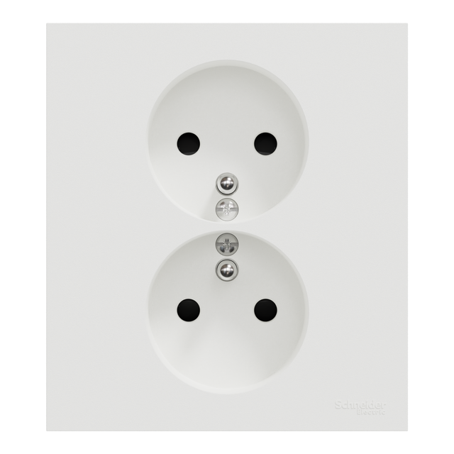 Double prise avec terre complet Odace, SCHNEIDER ELECTRIC, blanc