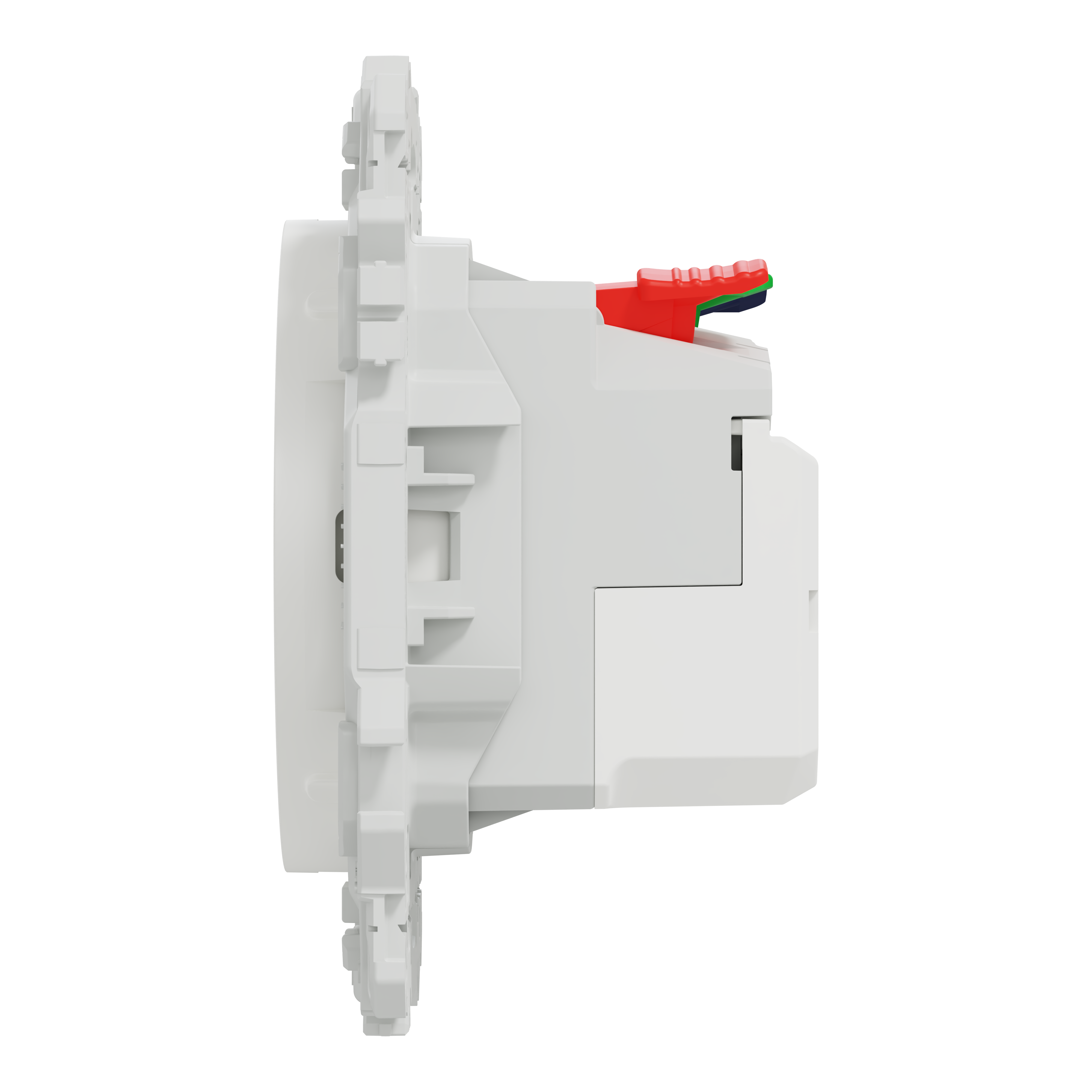 Prise affleurante avec terre + chargeur USB C Odace, SCHNEIDER ELECTRIC, blanc - 4