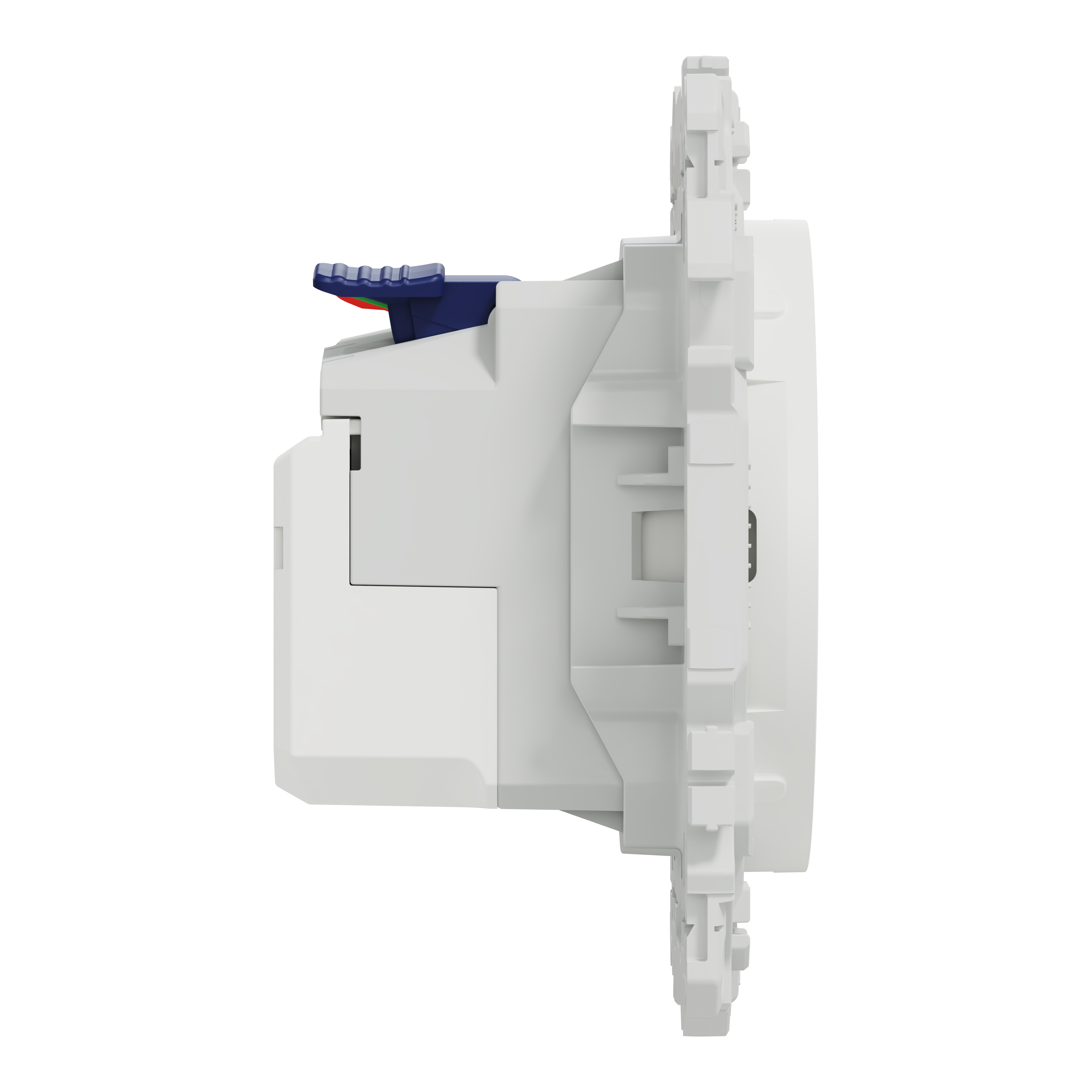 Prise affleurante avec terre + chargeur USB C Odace, SCHNEIDER ELECTRIC, blanc - 7