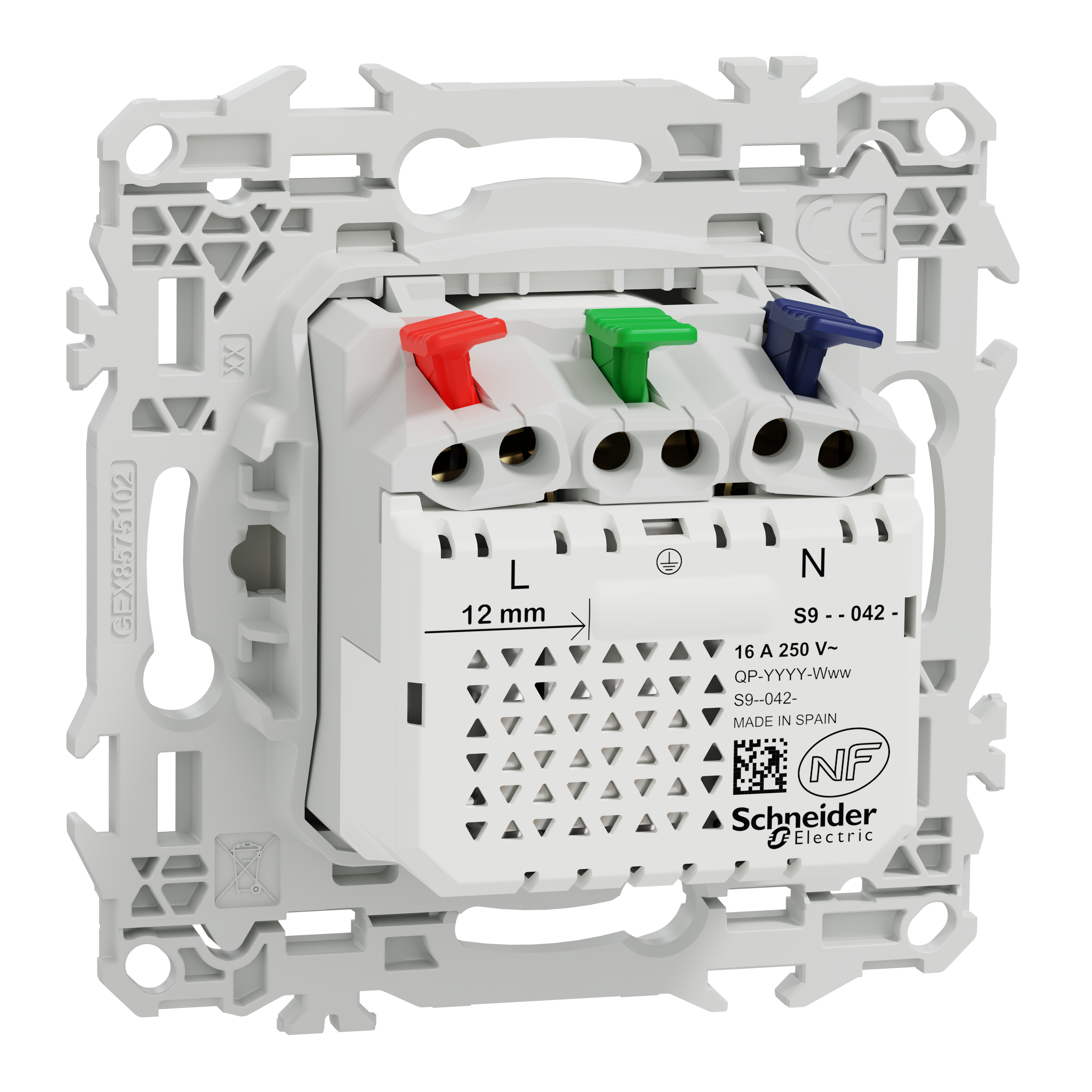Prise affleurante avec terre + chargeur USB C Odace, SCHNEIDER ELECTRIC, blanc - 11