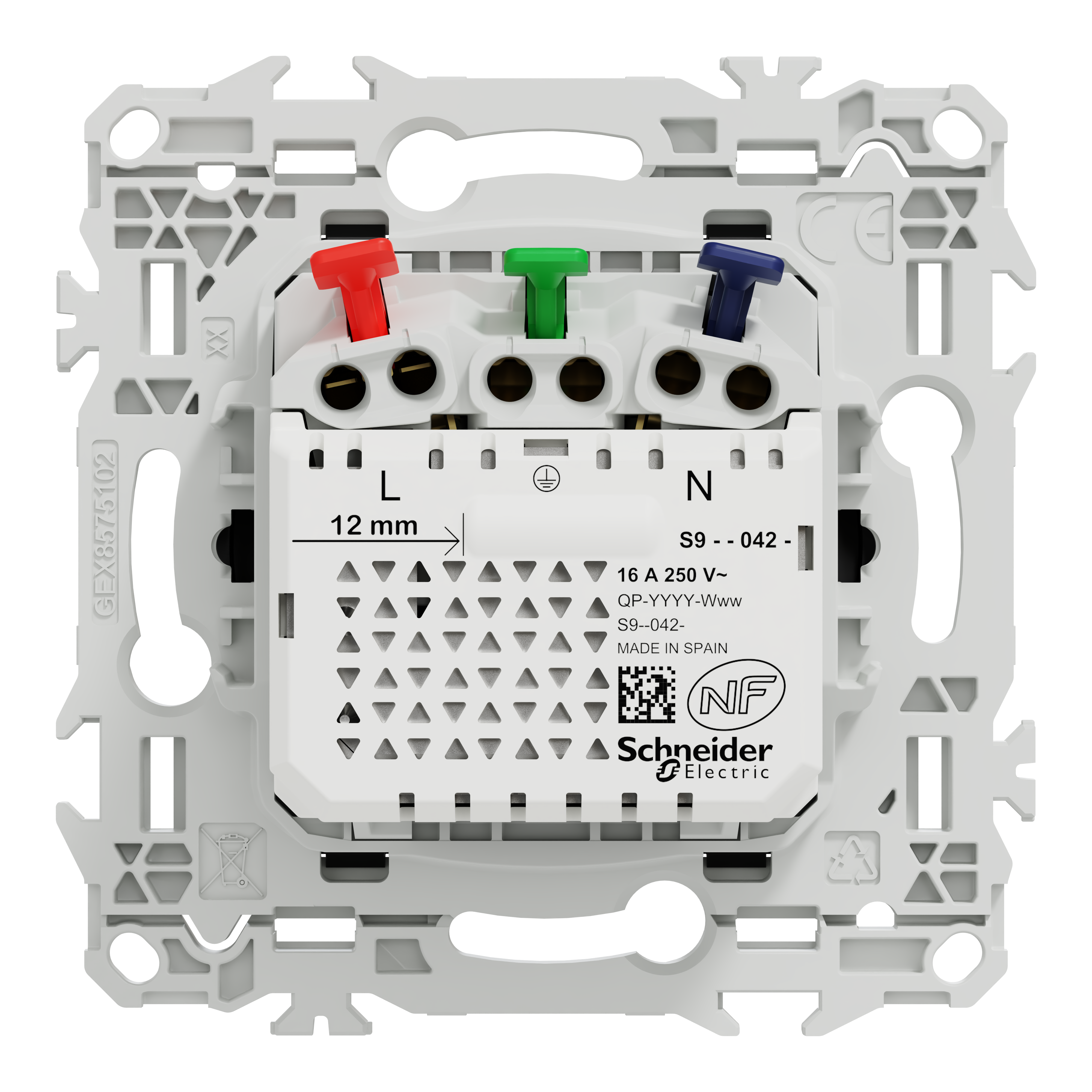 Prise de courant 2P+T + USB-C encastrable ODACE   - SCHNEIDER ELECTRIC - 5