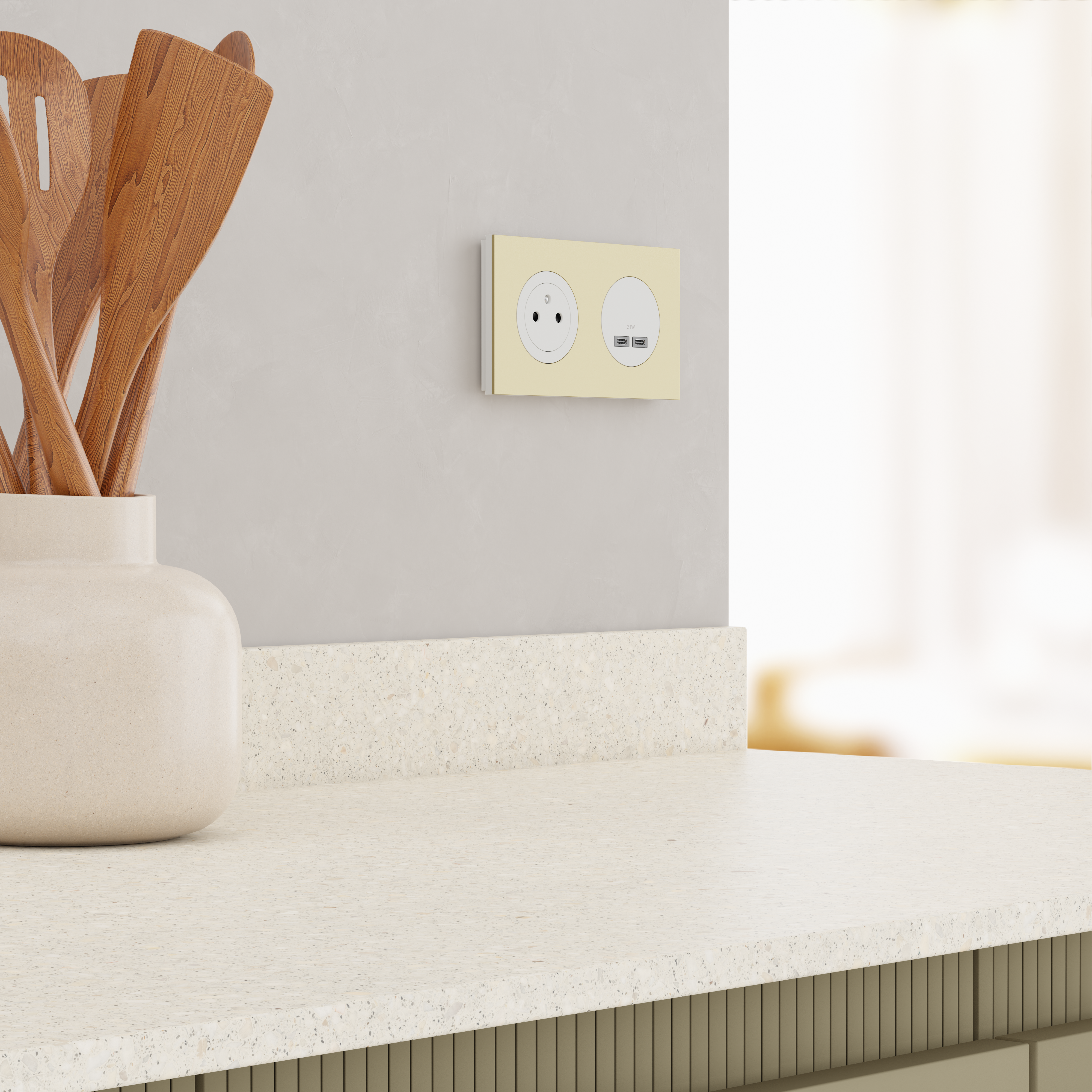 Prise chargeur USB C + C Odace, SCHNEIDER ELECTRIC, blanc - 3