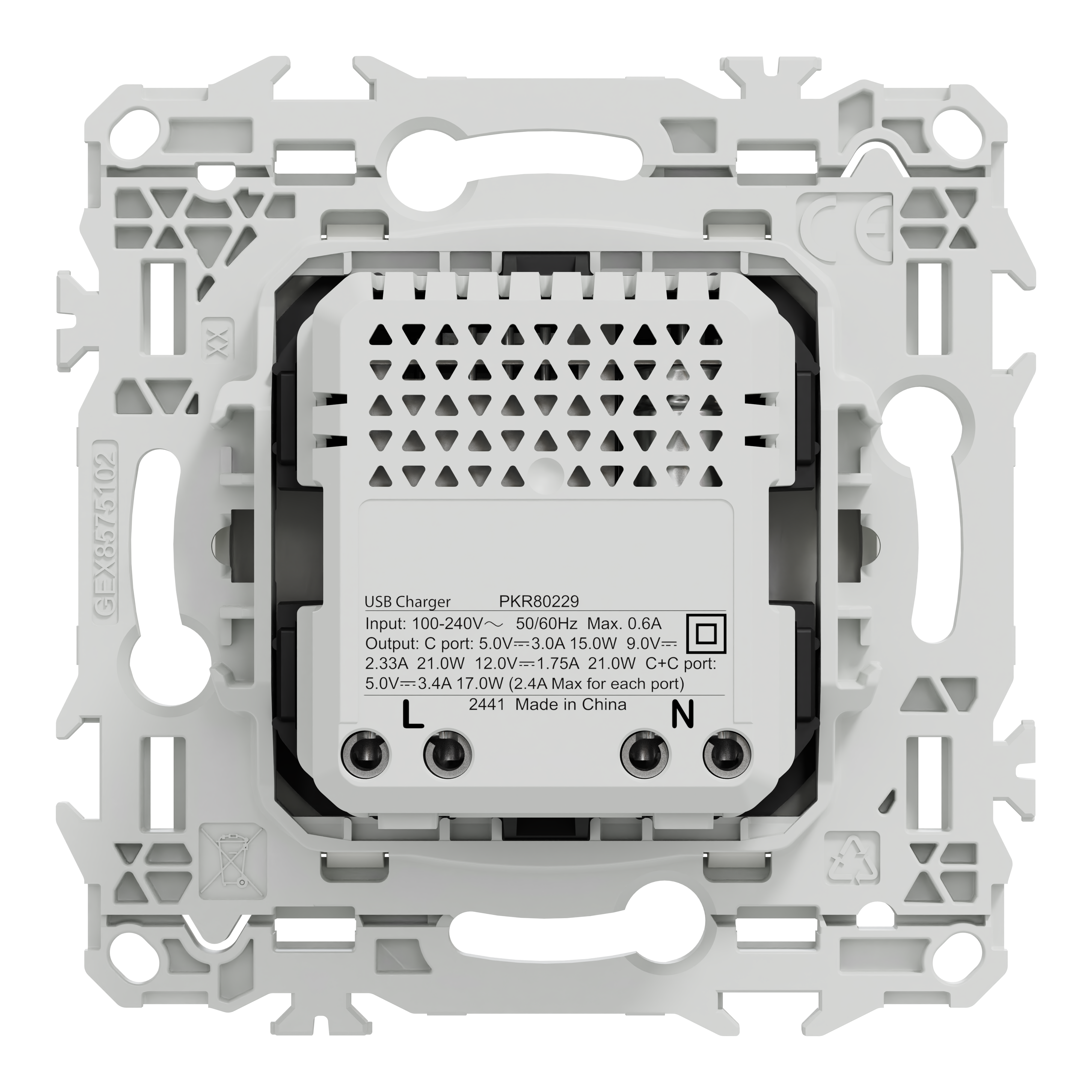 Prise chargeur USB C + C Odace, SCHNEIDER ELECTRIC, blanc - 7