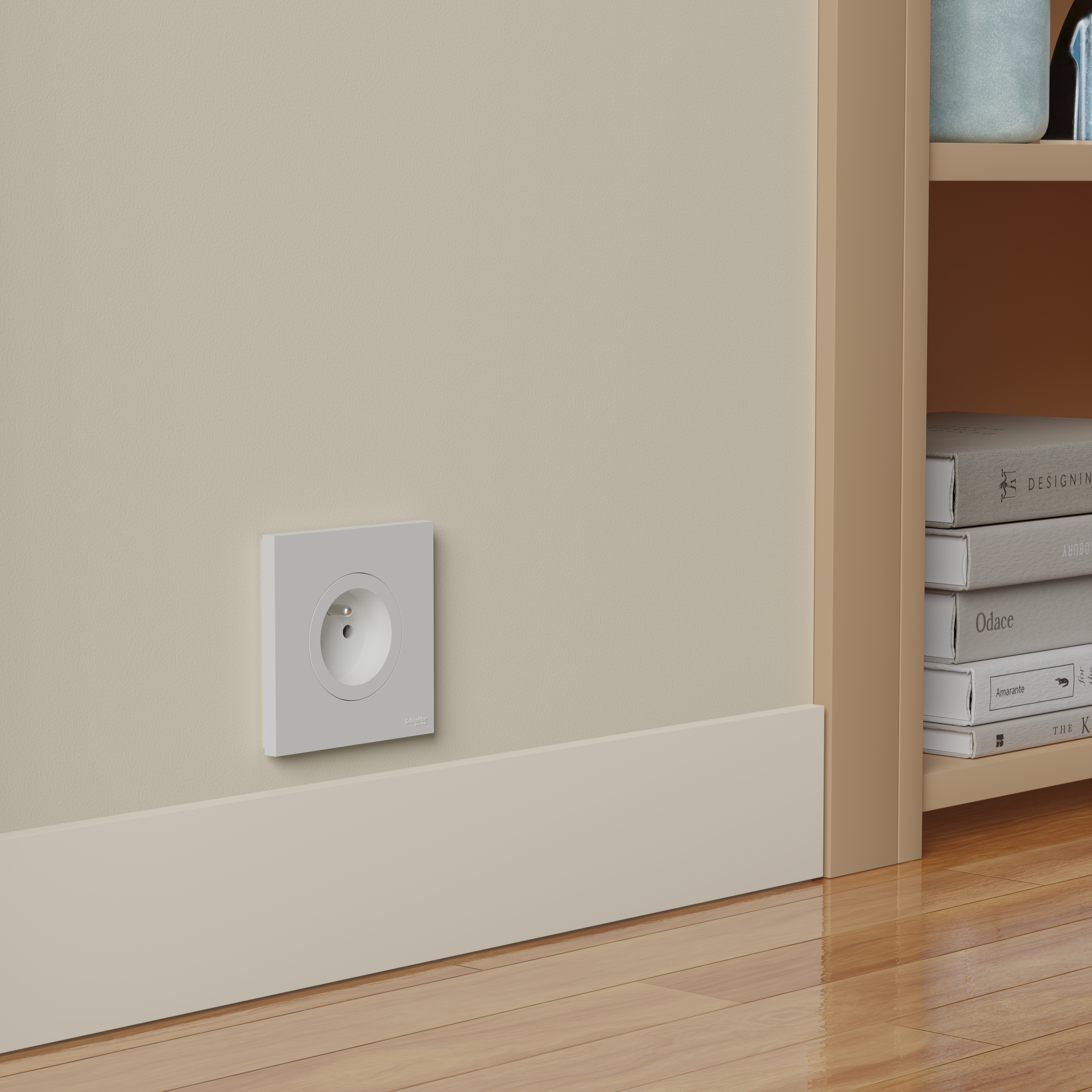 Plaque simple Odace, SCHNEIDER ELECTRIC, blanc craie - 5