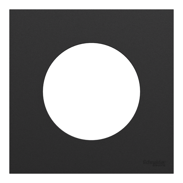 Plaque simple Odace, SCHNEIDER ELECTRIC, noir onyx