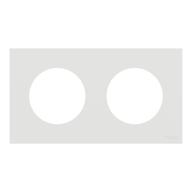 Plaque double Odace, SCHNEIDER ELECTRIC, blanc craie