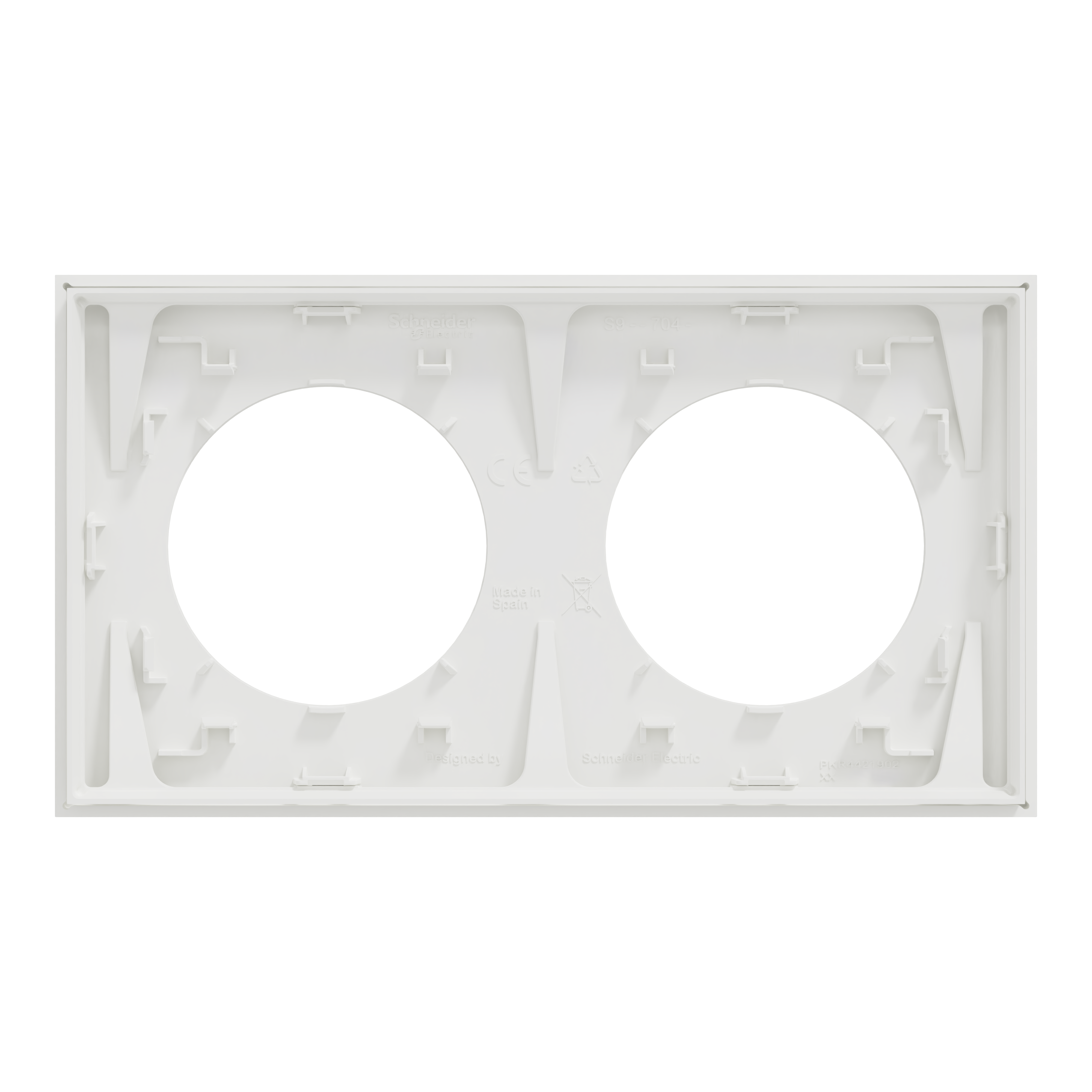 Plaque double Odace, SCHNEIDER ELECTRIC, blanc craie - 6