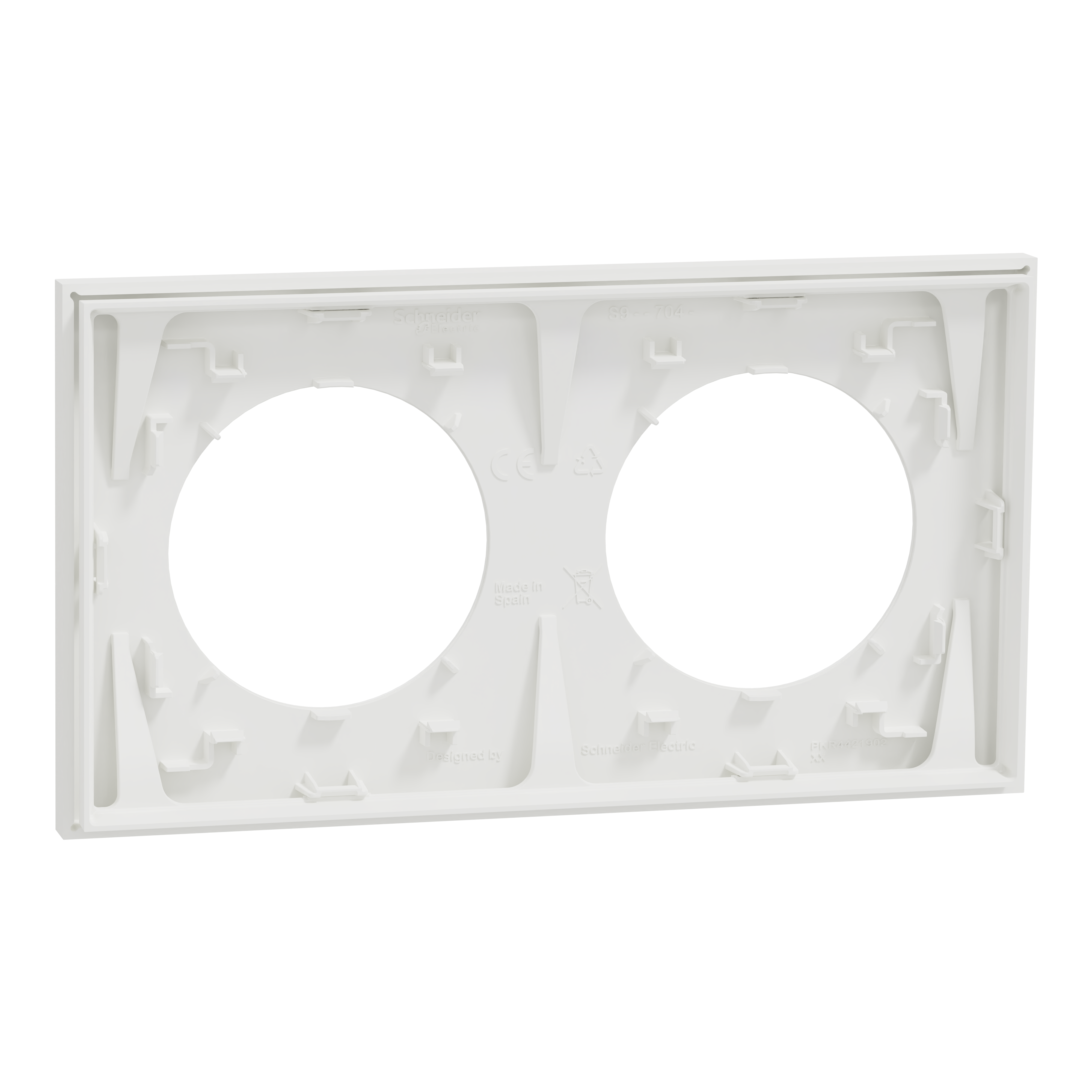 Plaque double Odace, SCHNEIDER ELECTRIC, blanc craie - 7