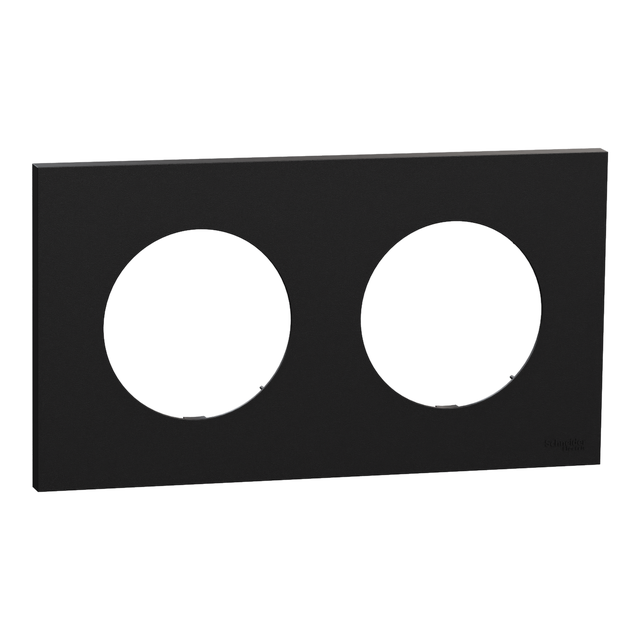Plaque de finition 2 postes noire ODACE - SCHNEIDER ELECTRIC