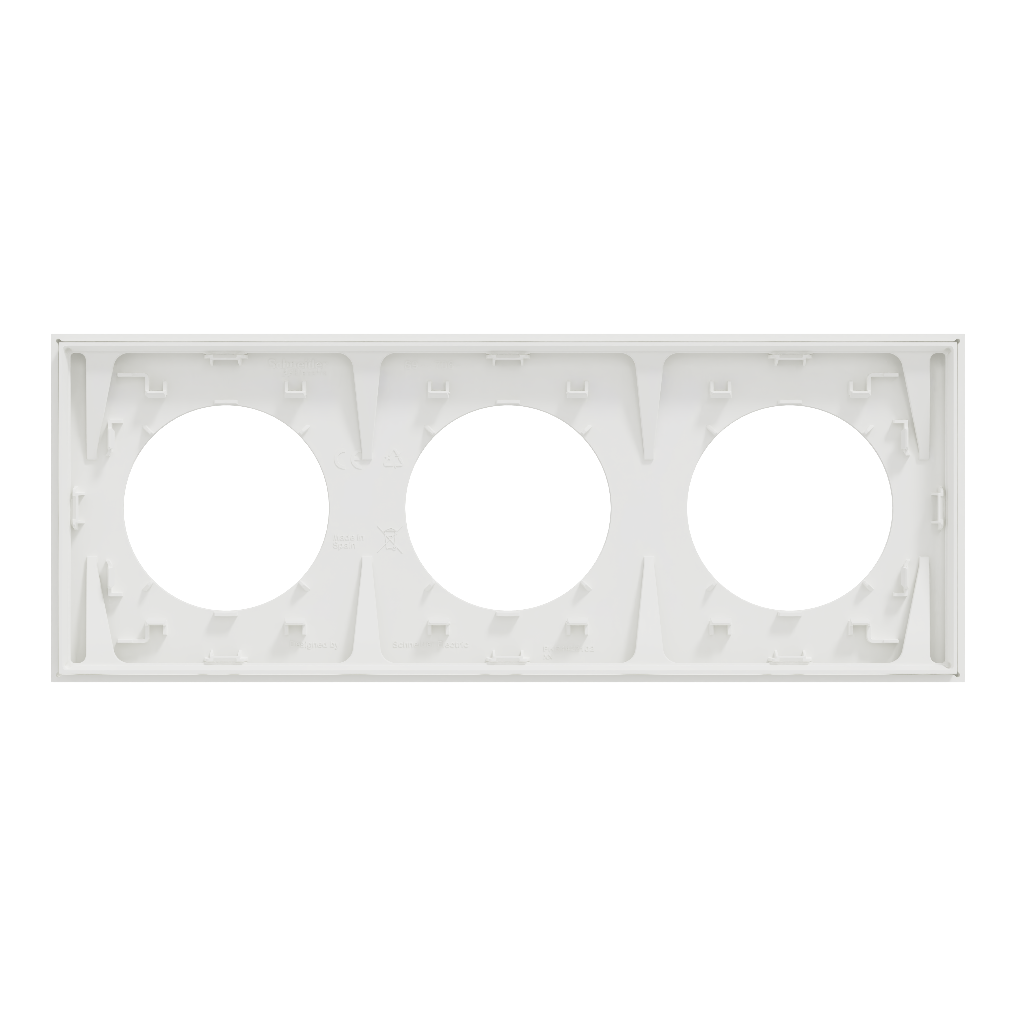 Plaque de finition 3 postes blanche ODACE - SCHNEIDER ELECTRIC - 6