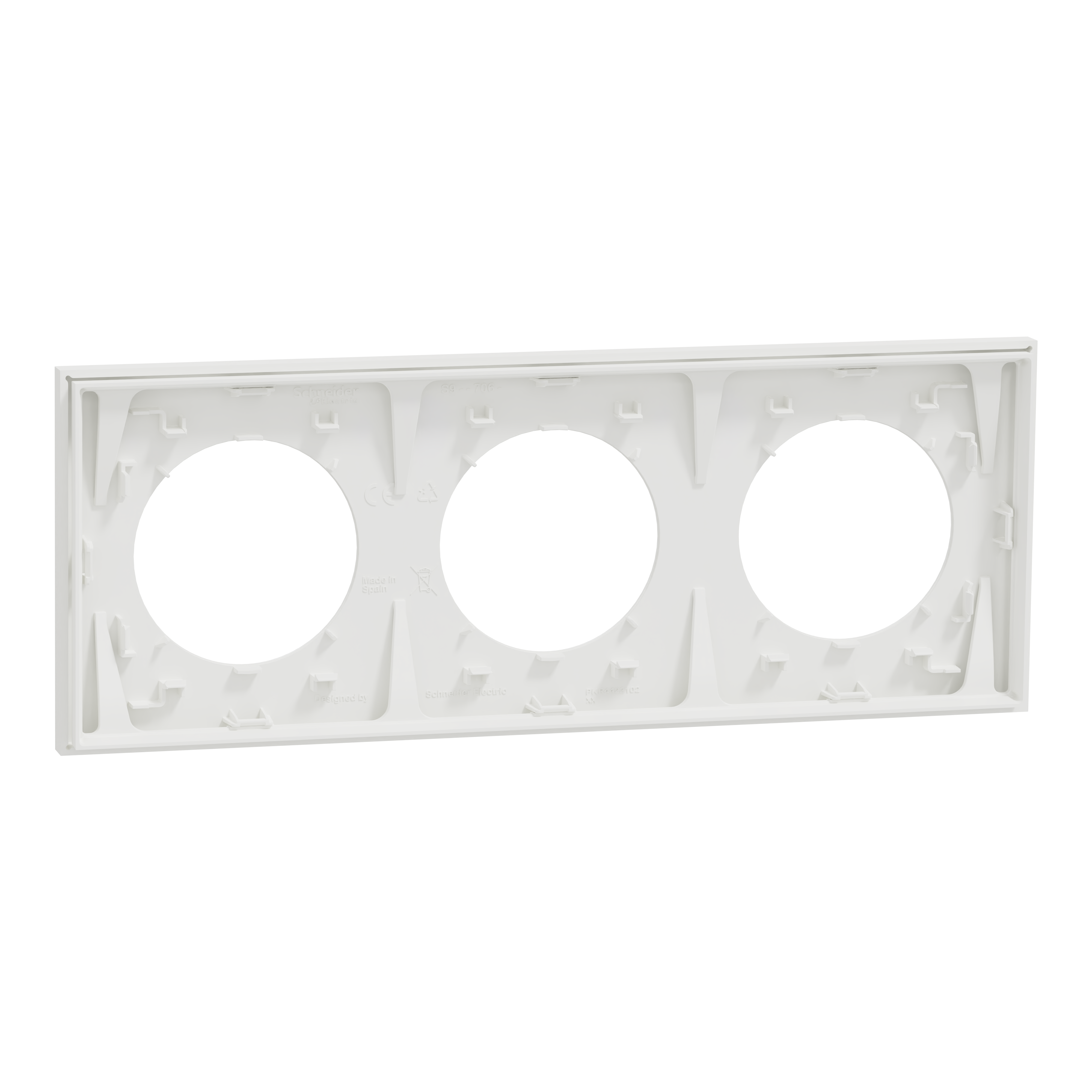 Plaque de finition 3 postes blanche ODACE - SCHNEIDER ELECTRIC - 5