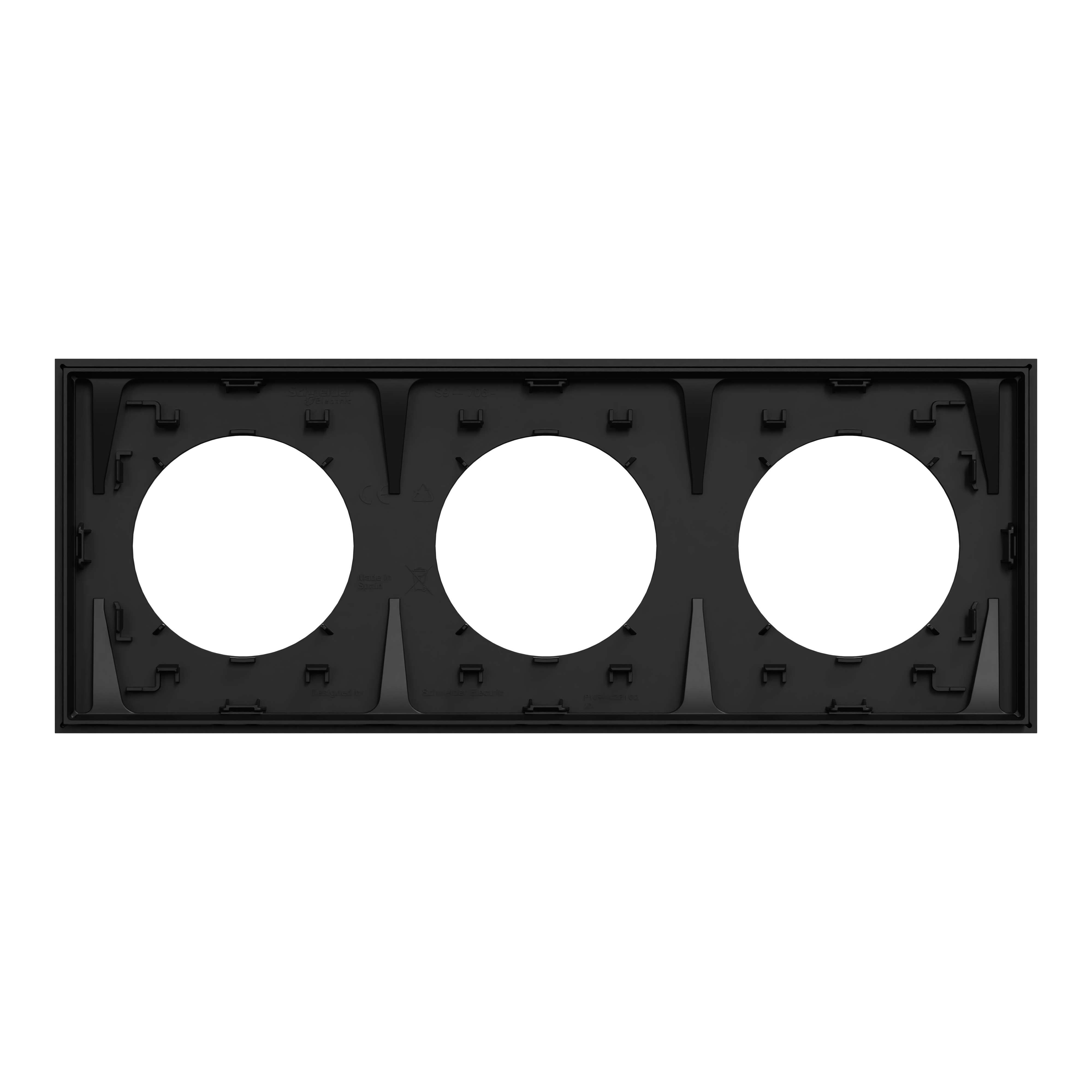 Plaque triple Odace, SCHNEIDER ELECTRIC, noir onyx - 6