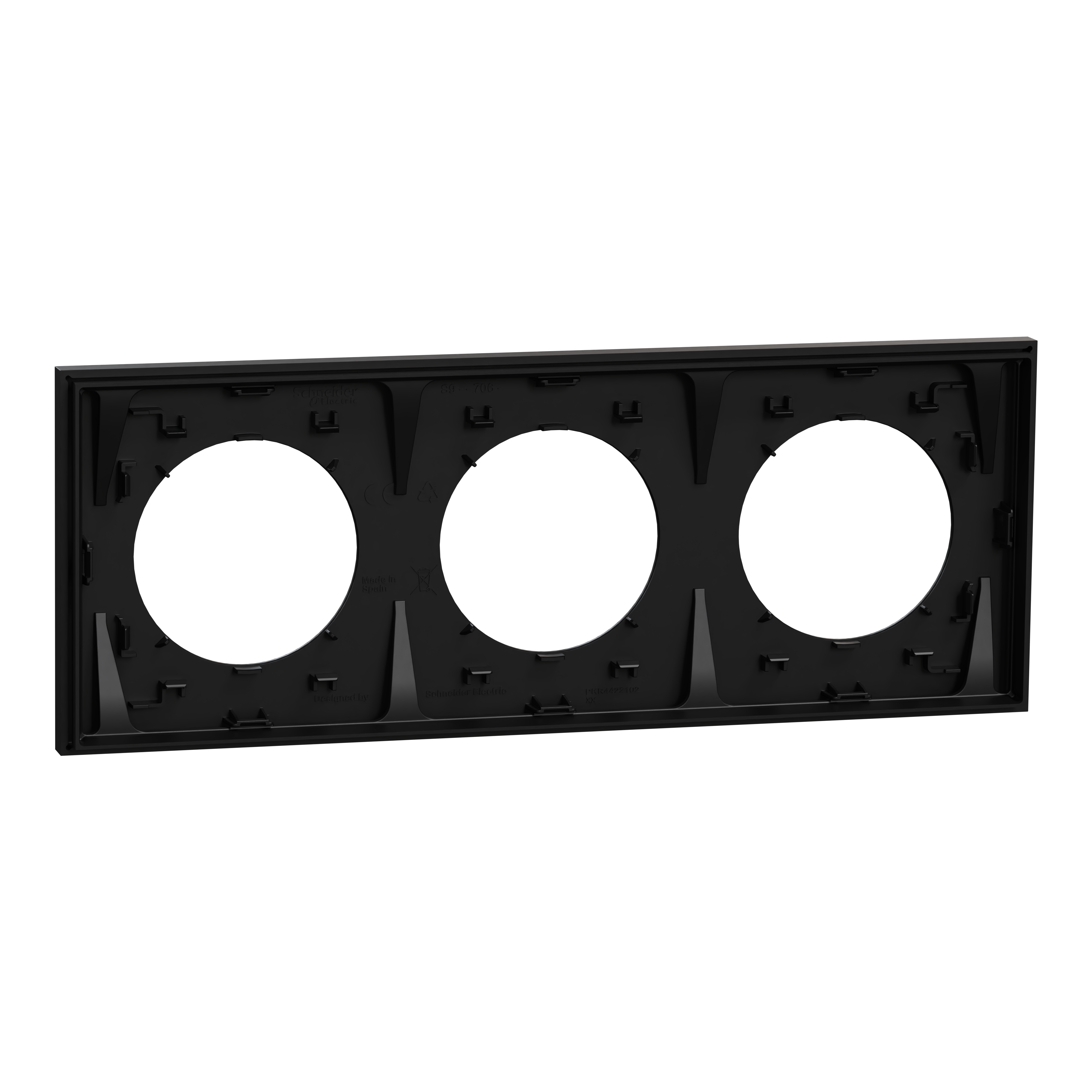 Plaque triple Odace, SCHNEIDER ELECTRIC, noir onyx - 7