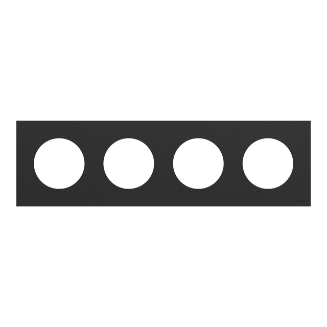 Plaque quadruple Odace, SCHNEIDER ELECTRIC, noir onyx
