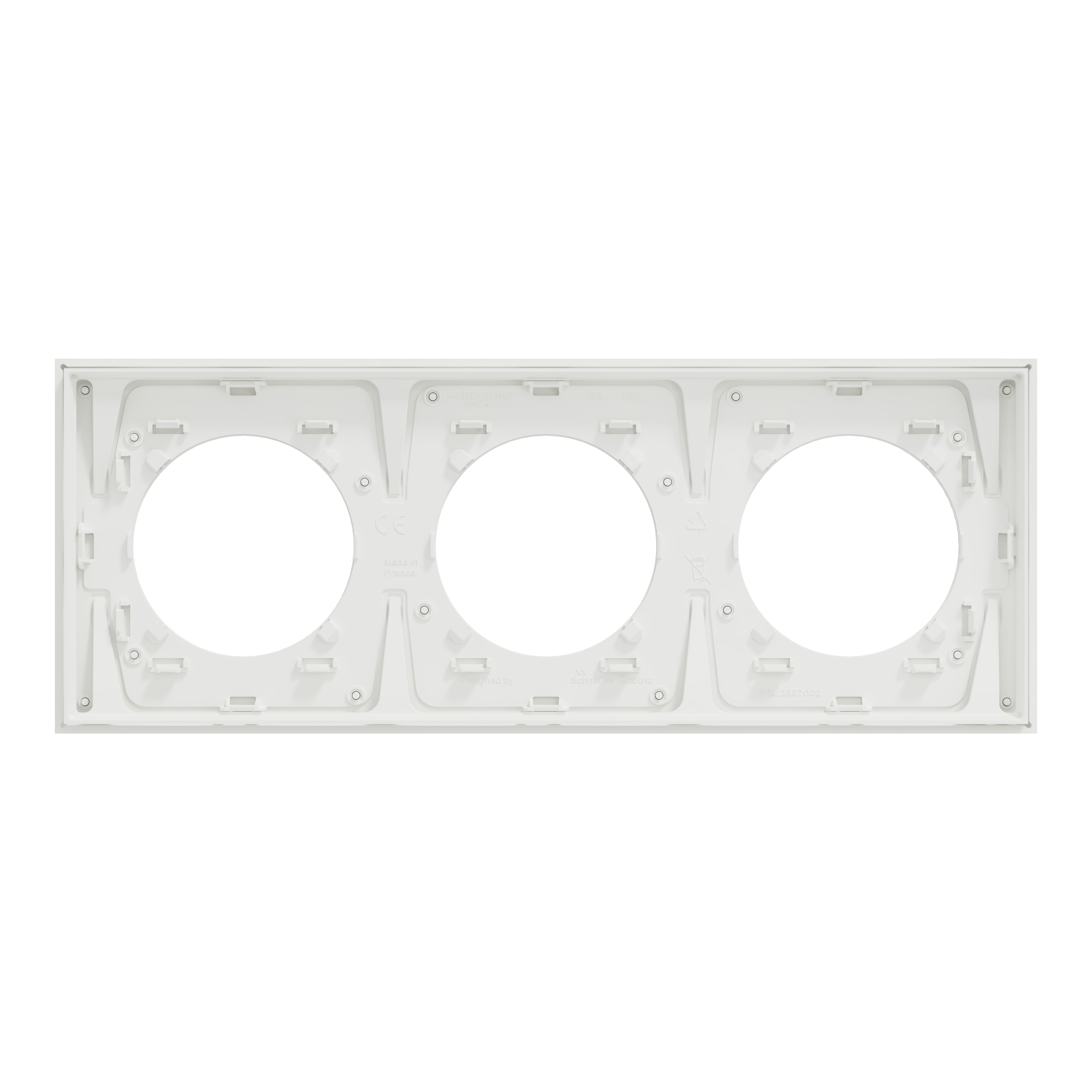 Plaque triple Odace Métal, SCHNEIDER ELECTRIC, effet laiton support blanc - 6