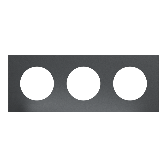 Plaque triple Odace Métal, SCHNEIDER ELECTRIC, effet perle noire support noir