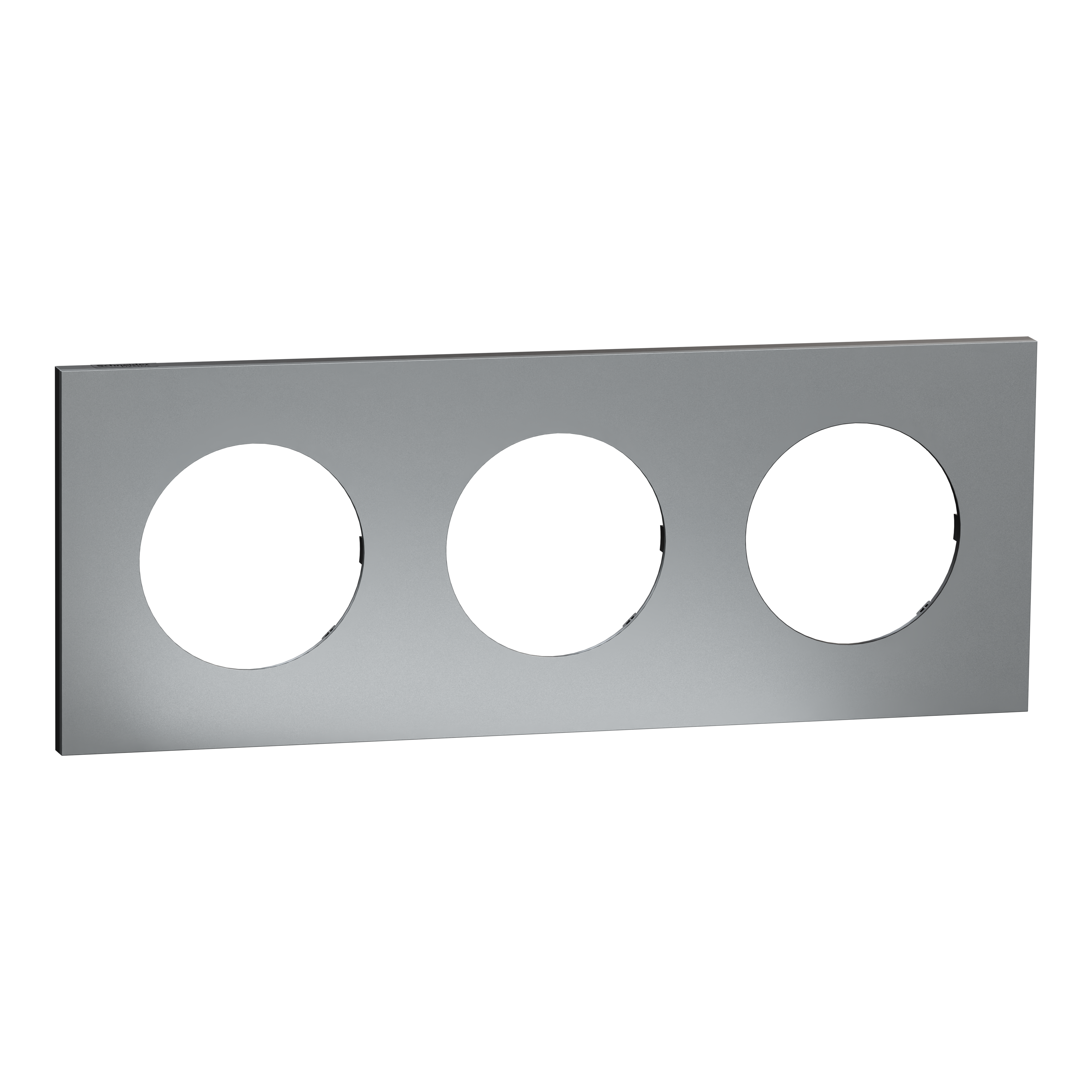 Plaque triple Odace Métal, SCHNEIDER ELECTRIC, effet titane support noir - 2