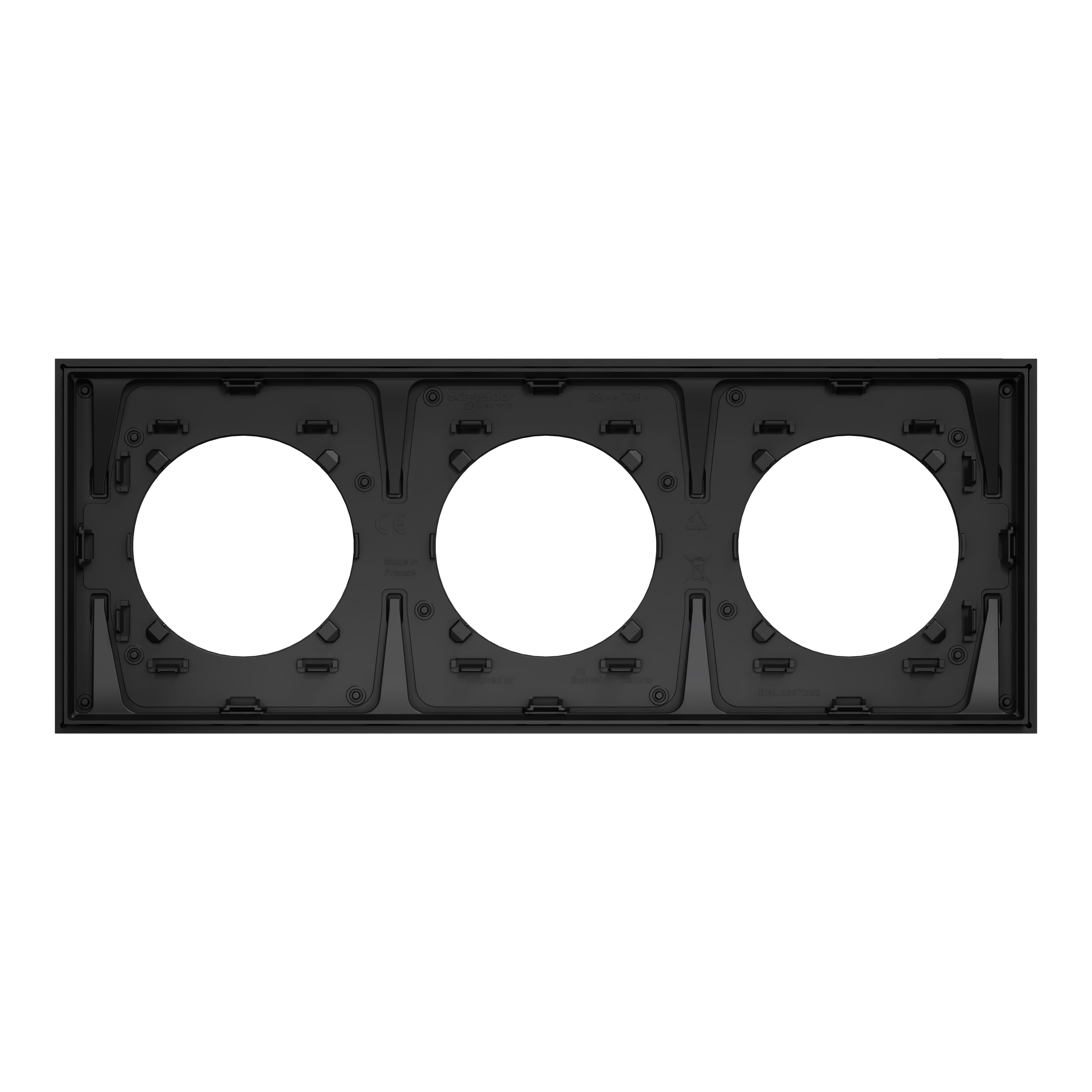 Plaque triple Odace Métal, SCHNEIDER ELECTRIC, effet titane support noir - 5