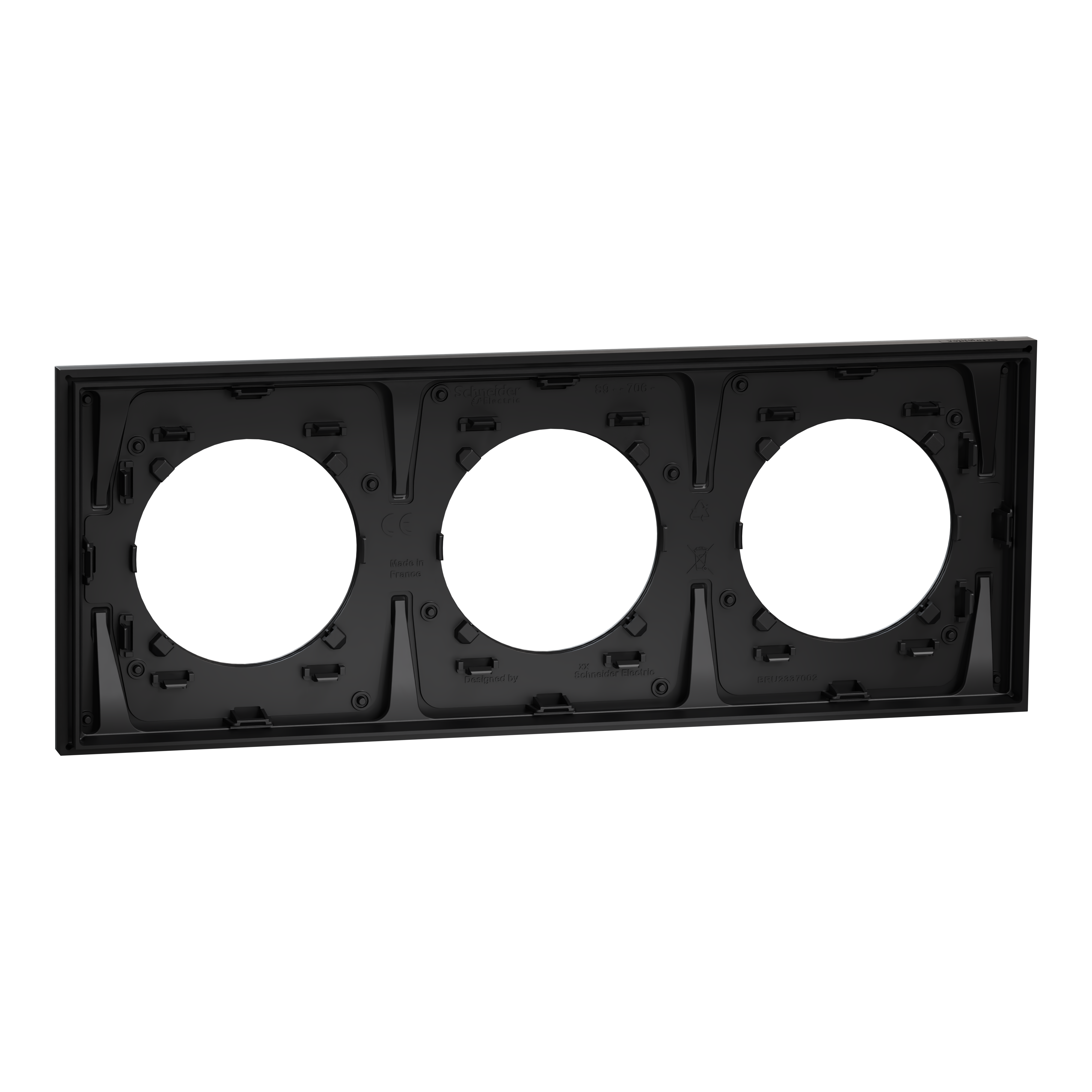 Plaque triple Odace Métal, SCHNEIDER ELECTRIC, effet titane support noir - 6