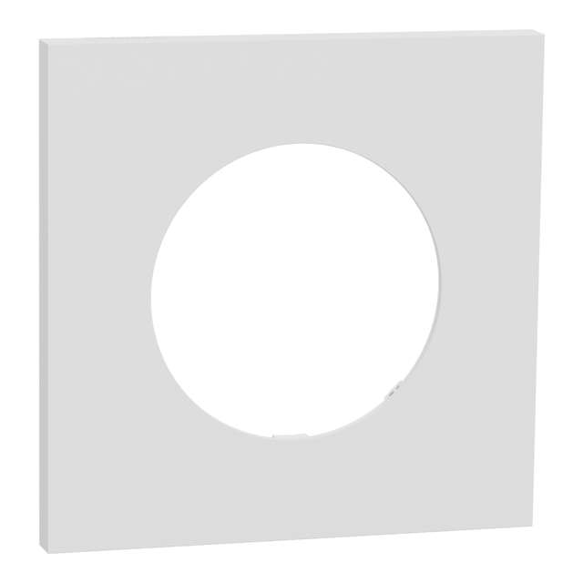 Plaque simple Odace Métal, SCHNEIDER ELECTRIC, effet céramique blanc