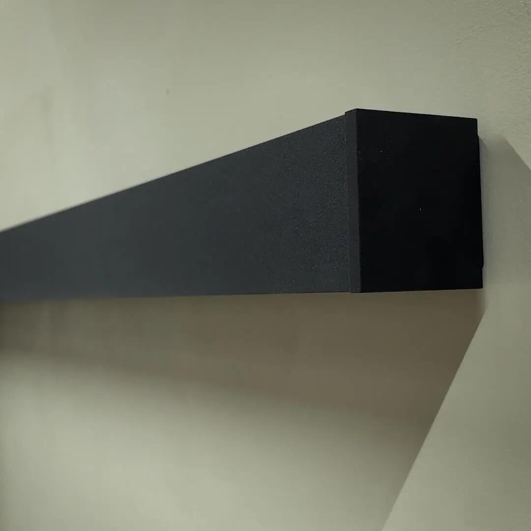 Sistema scorrevole Meli in alluminio nero verniciato a polvere per anta in legno o vetro, L 186 x H 6.5 cm - 2