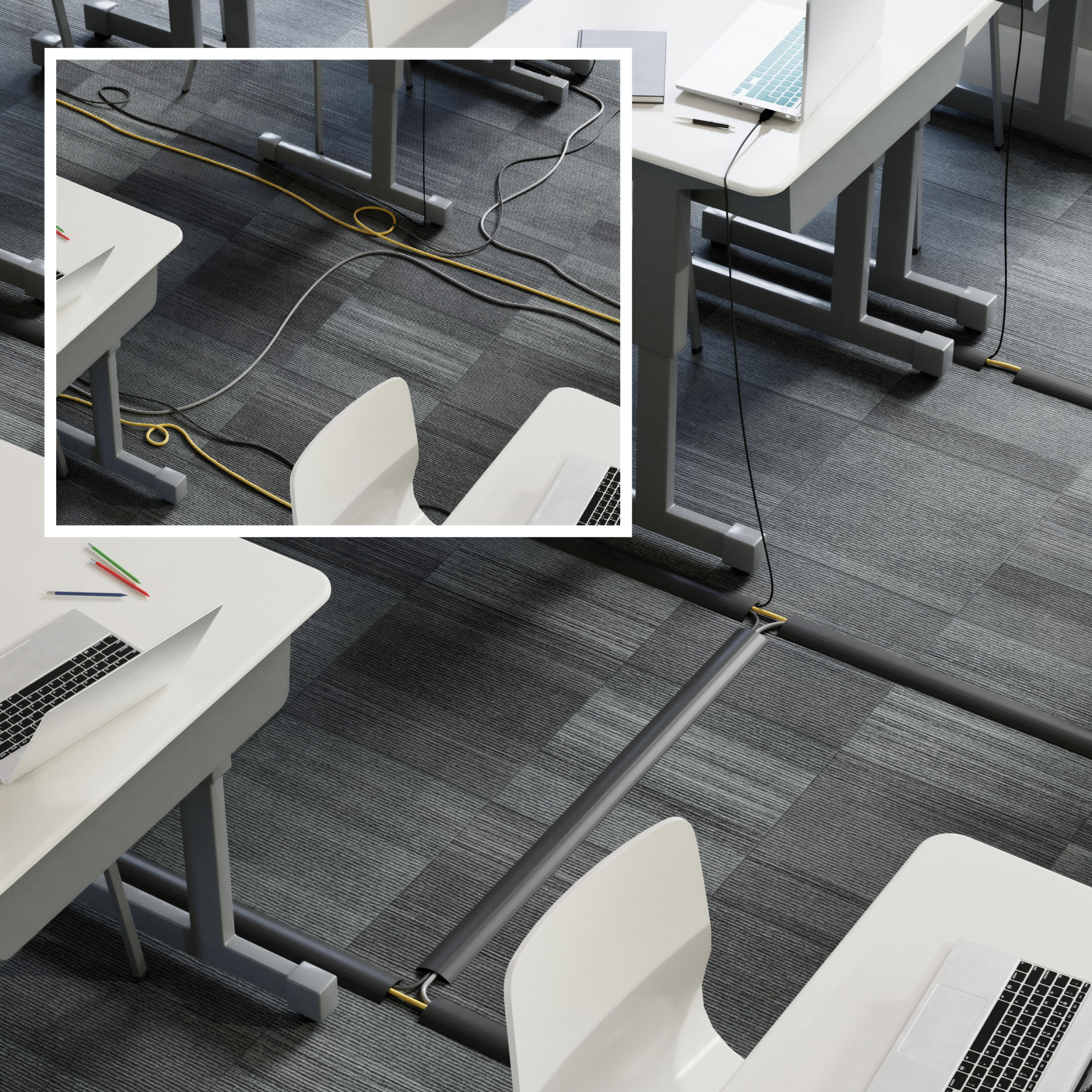 CANAL ADHESIVA FLEXIBLE PARA SUELO 60X18MM 1.8M NGR - 2