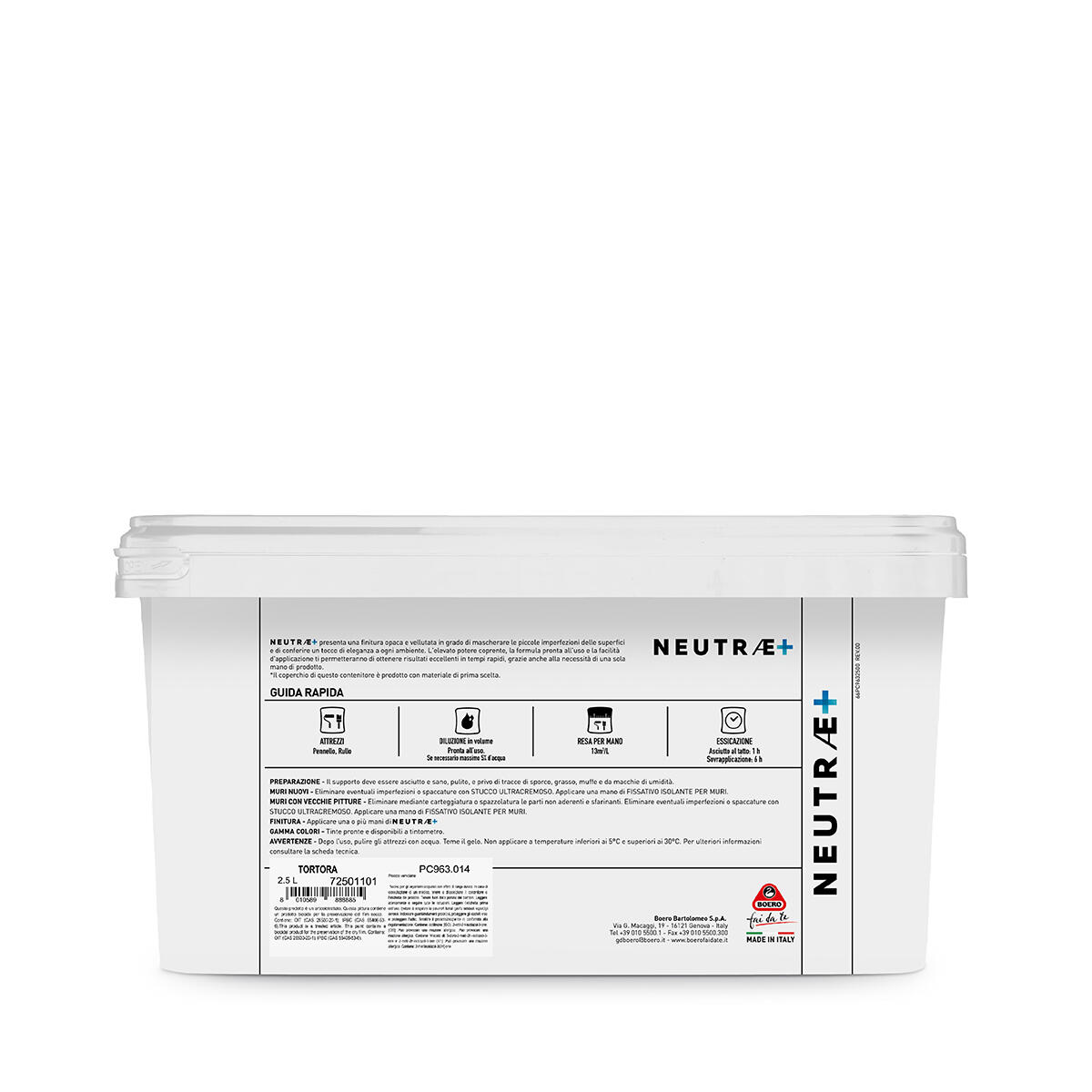 Pittura per interni per parete e soffitto antimuffa, BOERO FAI DA TE NEUTRAE+ beige tortora opaco, 2.5 L - 5