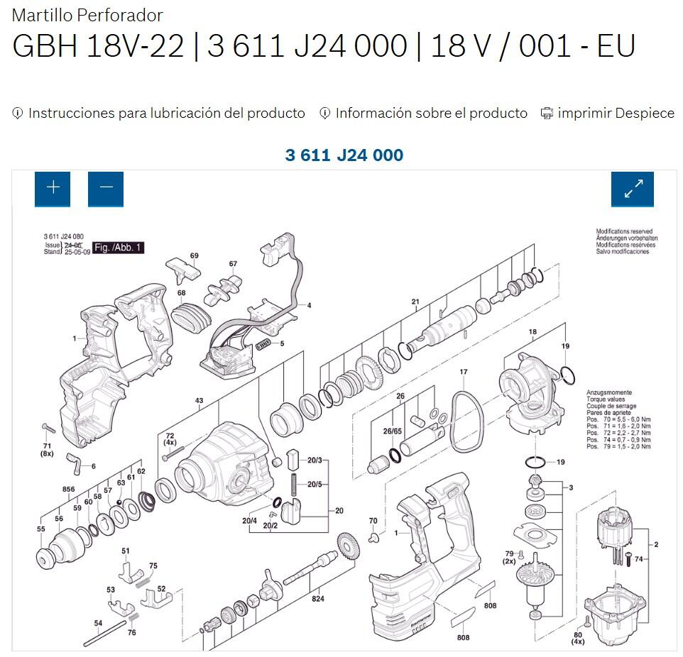 Marteau perforateur sans fil 18V BOSCH PROFESSIONAL GBH18V-22 + 2 batteries 4Ah - 9