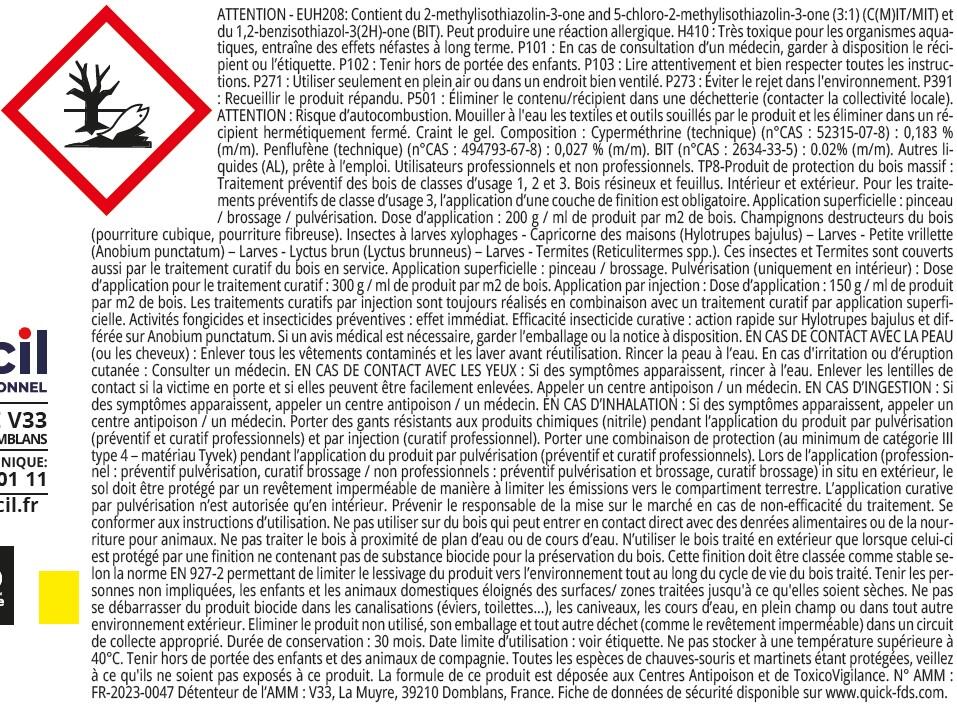 Traitement bois multi-usages volet porte bardage intérieur / extérieur 5 L + 20 % gratuit TX203 - CECIL PRO - 2